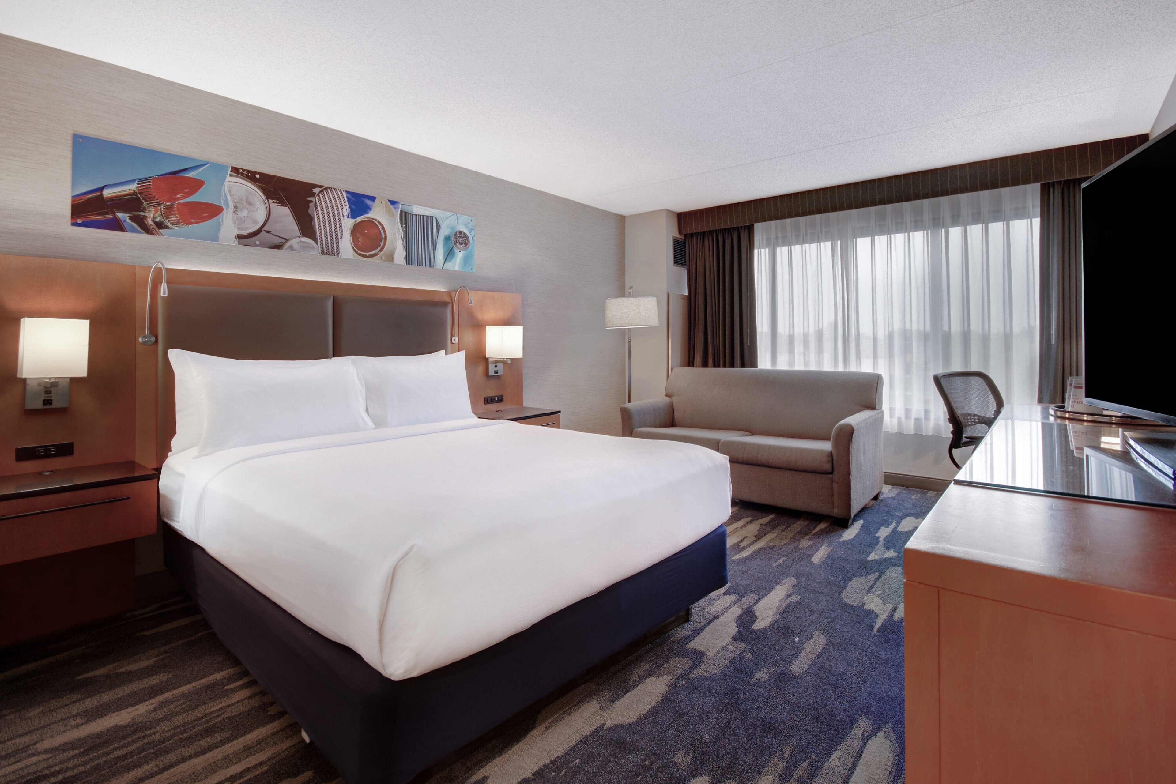 غرفة بسرير كوين، Crowne Plaza Auburn Hills 3/4