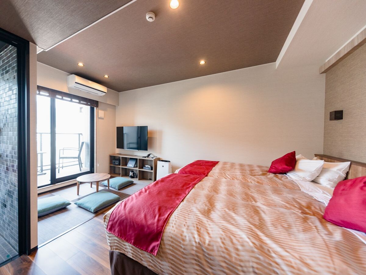 JAPANESE, MODERN, DELUXE, TWIN BEDS, OUTDOOR BATH