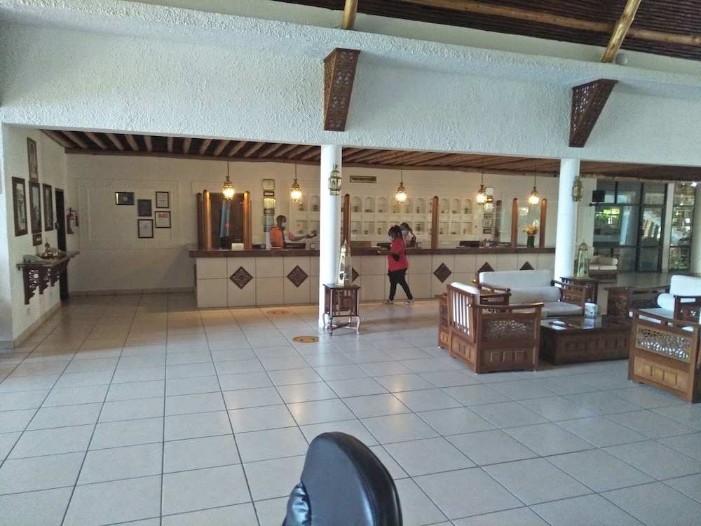 Lobby at Travellers Beach Hotel and Club, MOMBASA