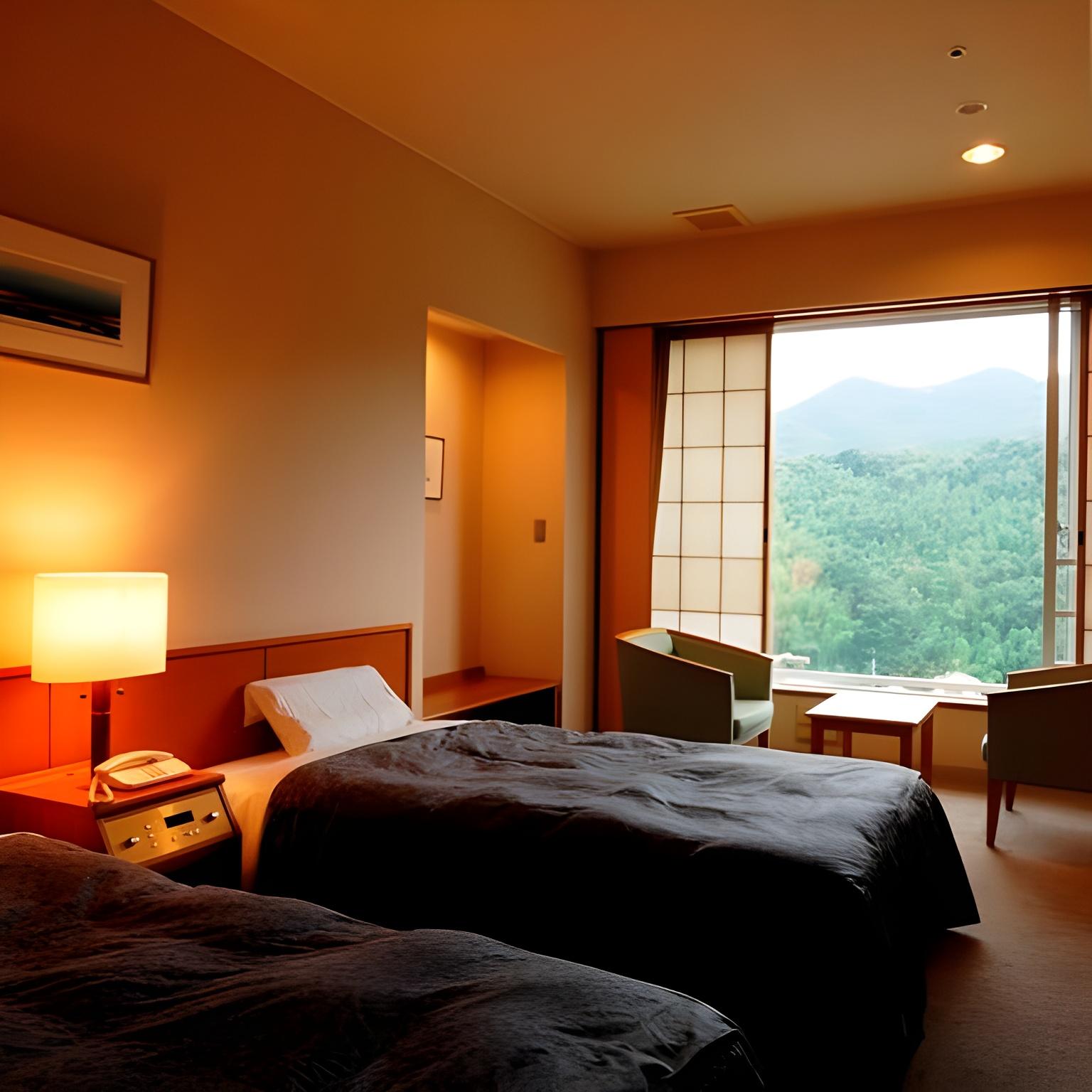 Bright, Standard, Twin Beds, Mountain View