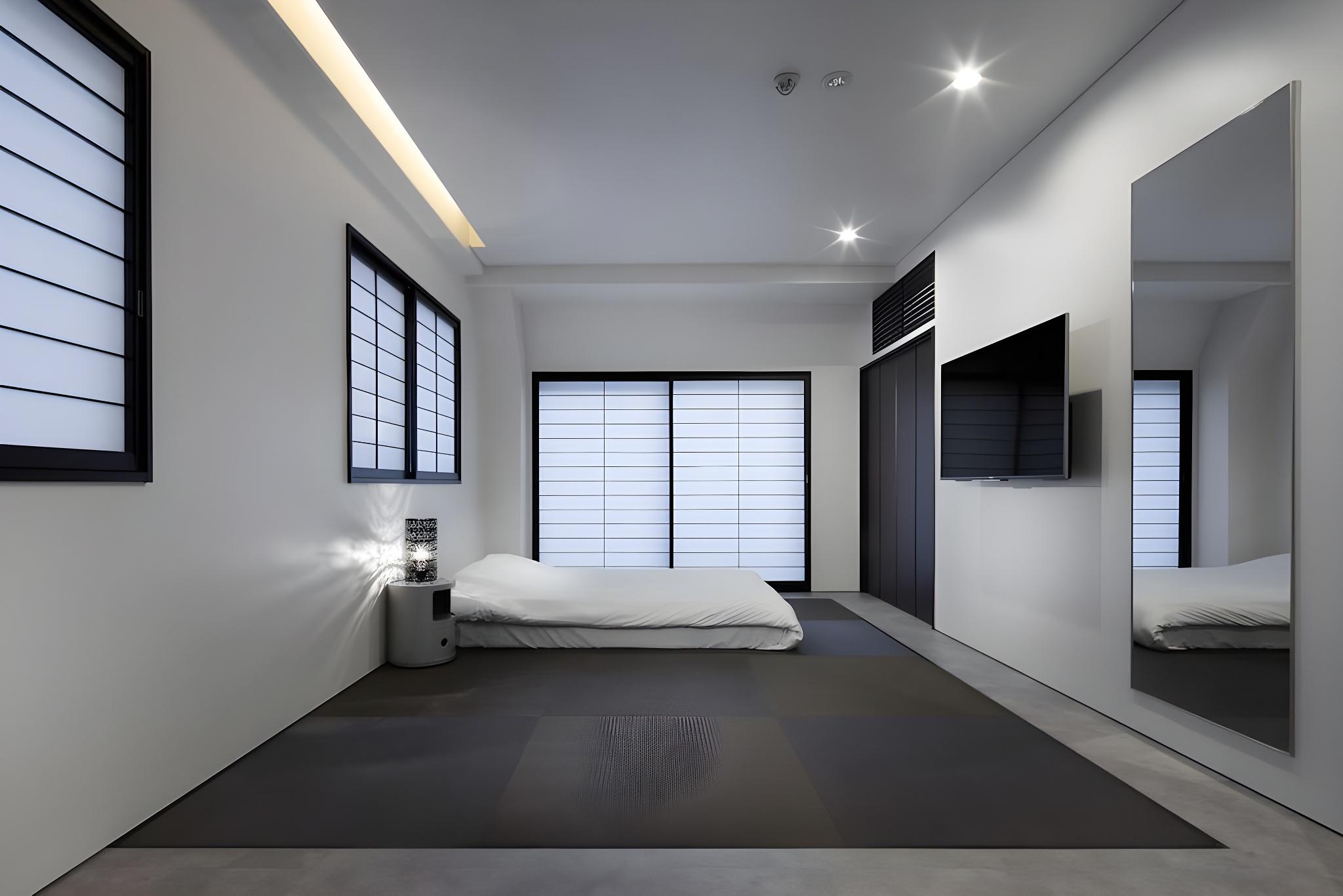 Japanese, Modern, Double Bed, Tatami
