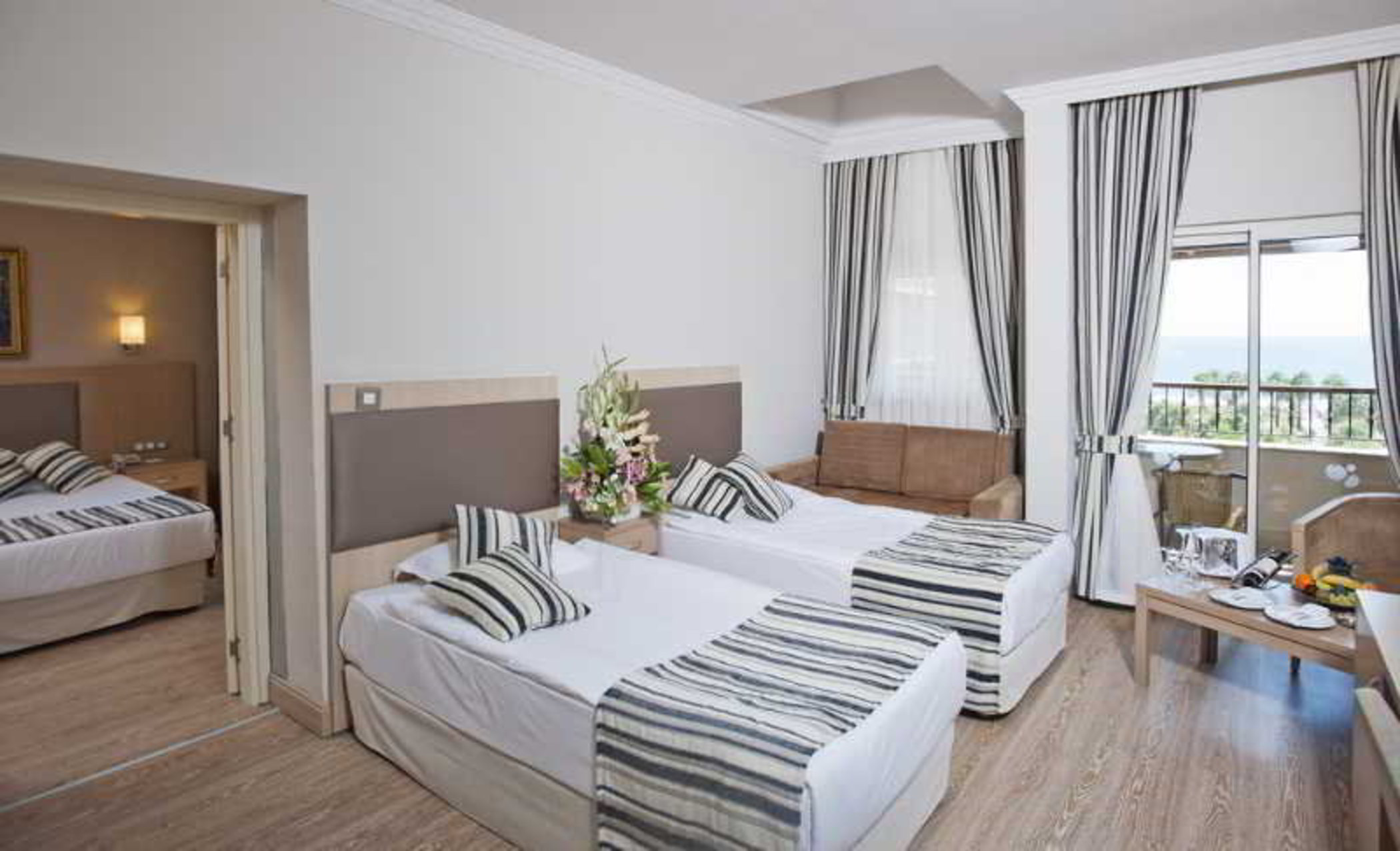 Room, Single, Double Bed, Side Sea View