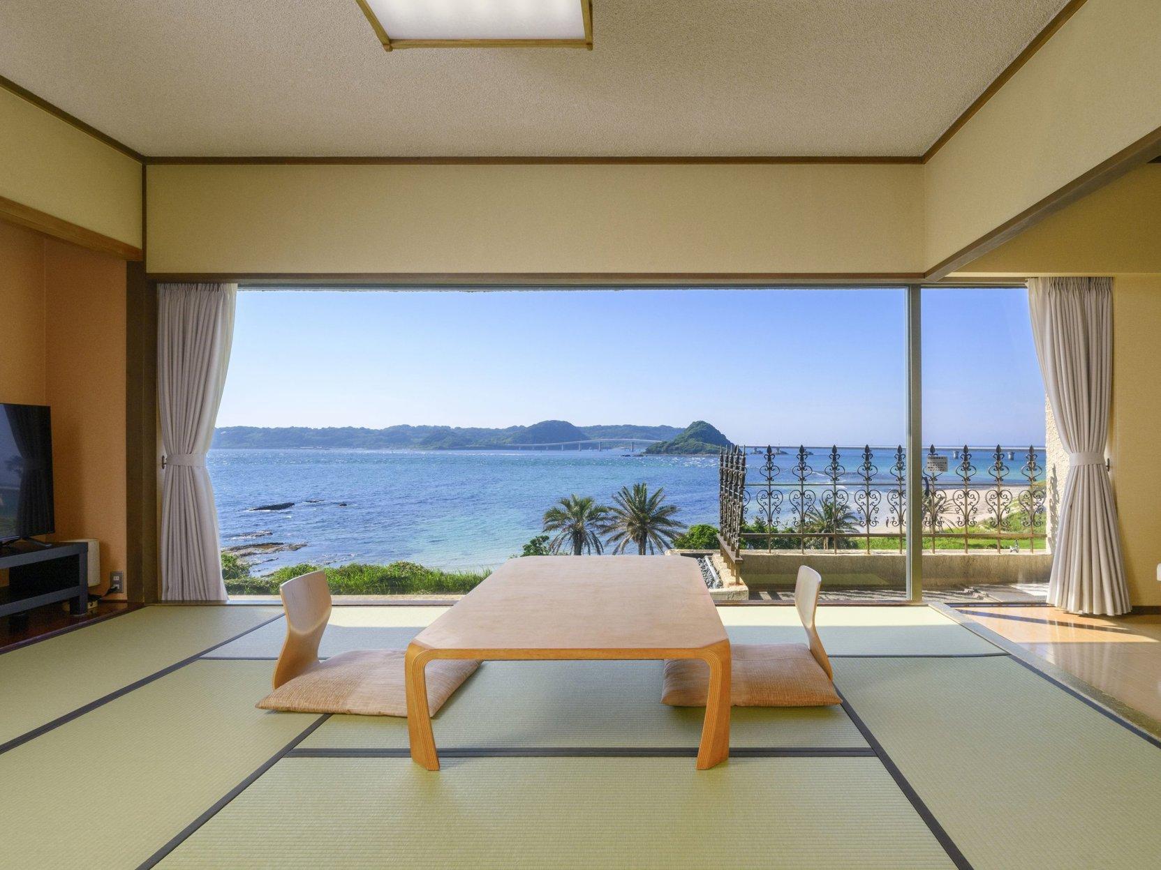 Japanese, Ocean, Tatami, Side Bridge View