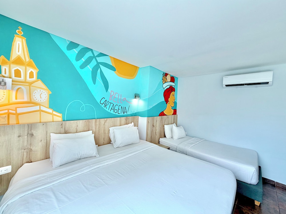 غرفة قياسية رباعية بسريرين كوين بإطلالة على المدينة، Hotel Caribbean Cartagena 3/10