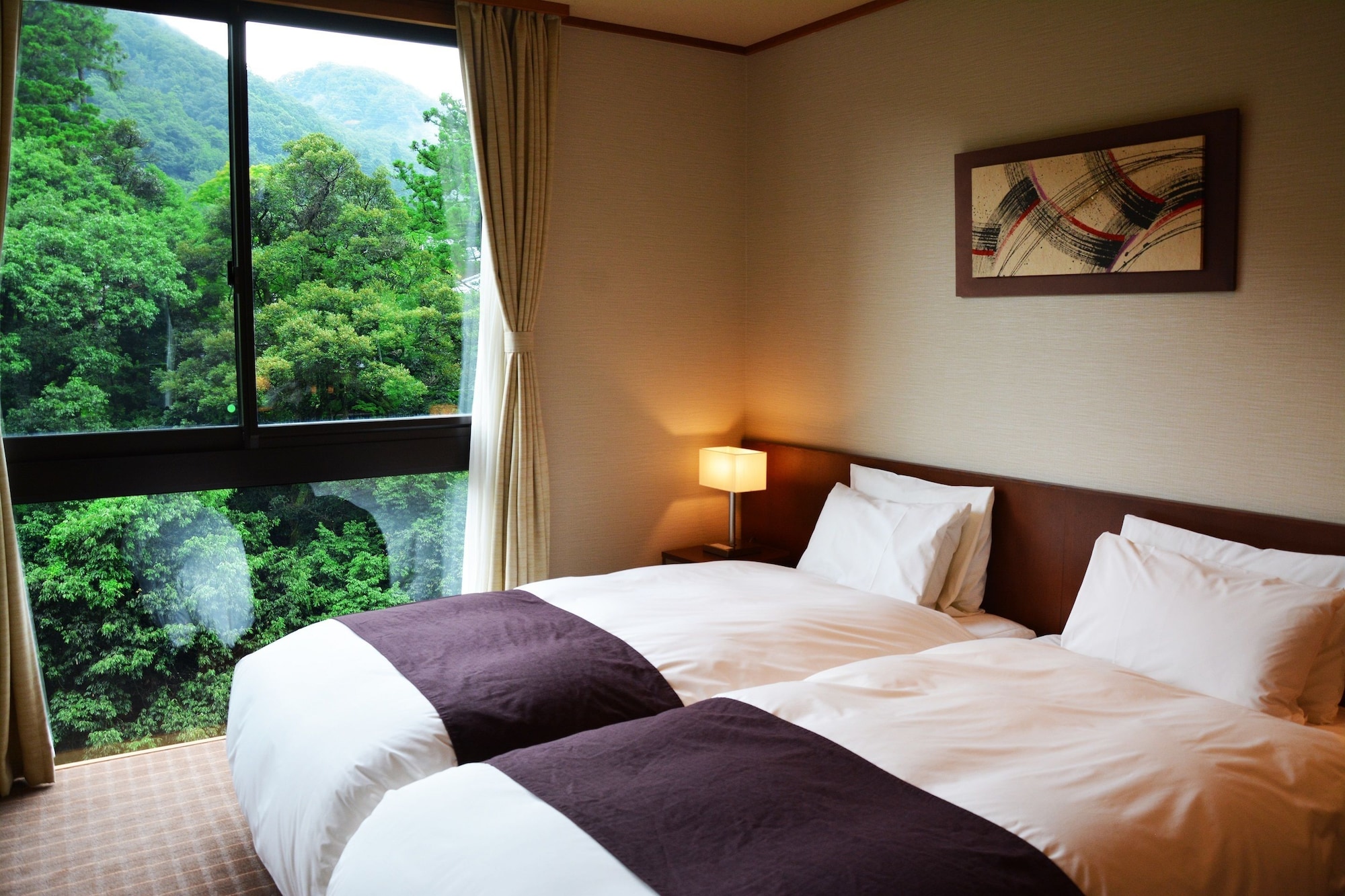 JAPANESE WESTERN, TWIN BEDS, RIVER VIEW