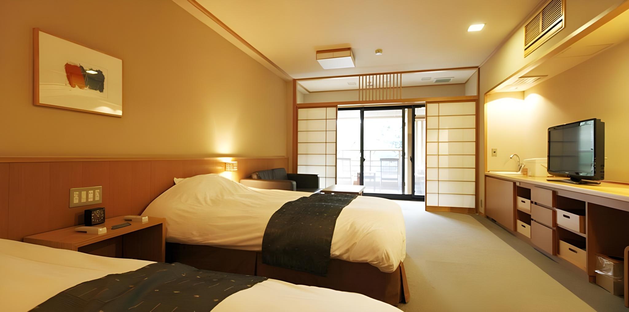 Semi Room, Western, Suite, Twin Beds, Outdoor Bath