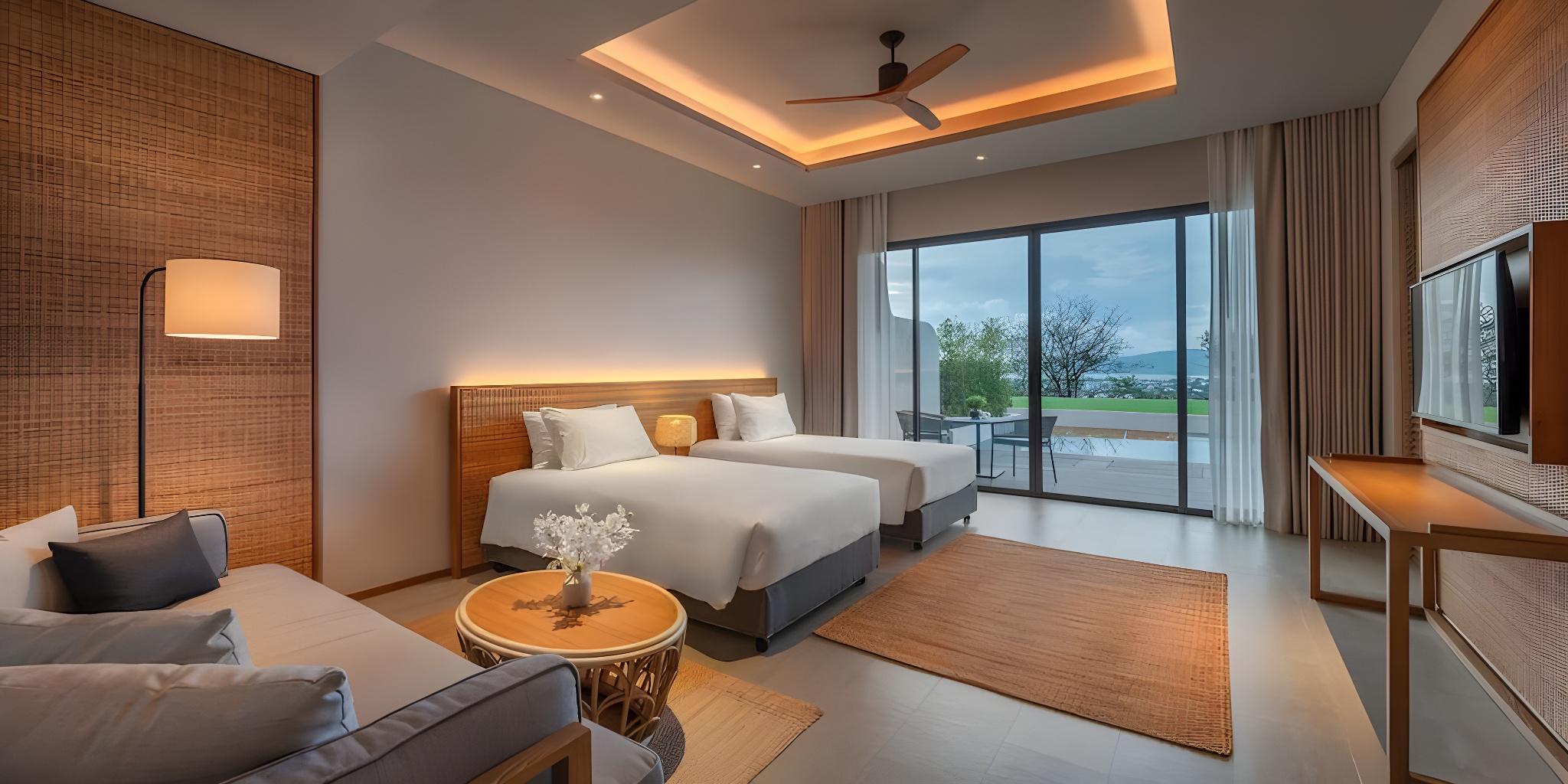 Hill, Villa, Twin Beds