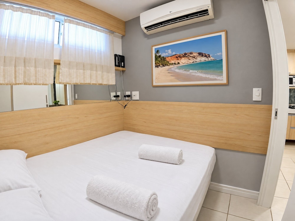 شقة بريميوم بسريرين مزدوجين مع أريكة، Apartamento Na Praia Iracema 100M Do Mar 2/10
