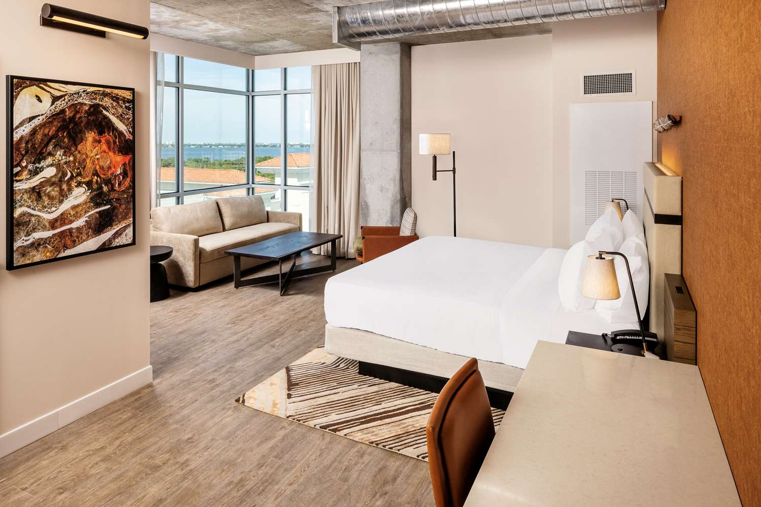 Room, King Bed, Water View, Sofa, Corner