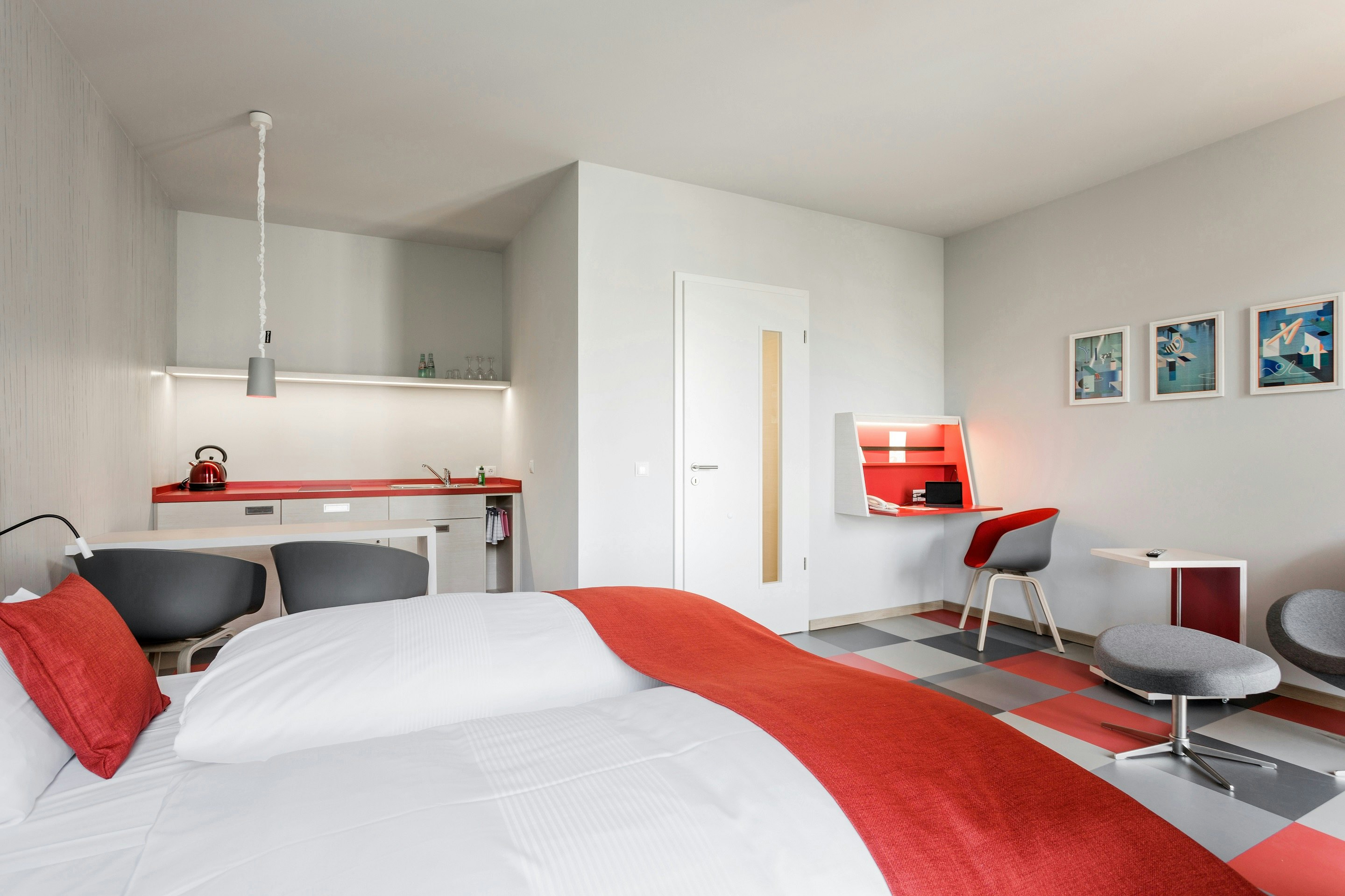 Double Bed, Kitchen, Adjoining