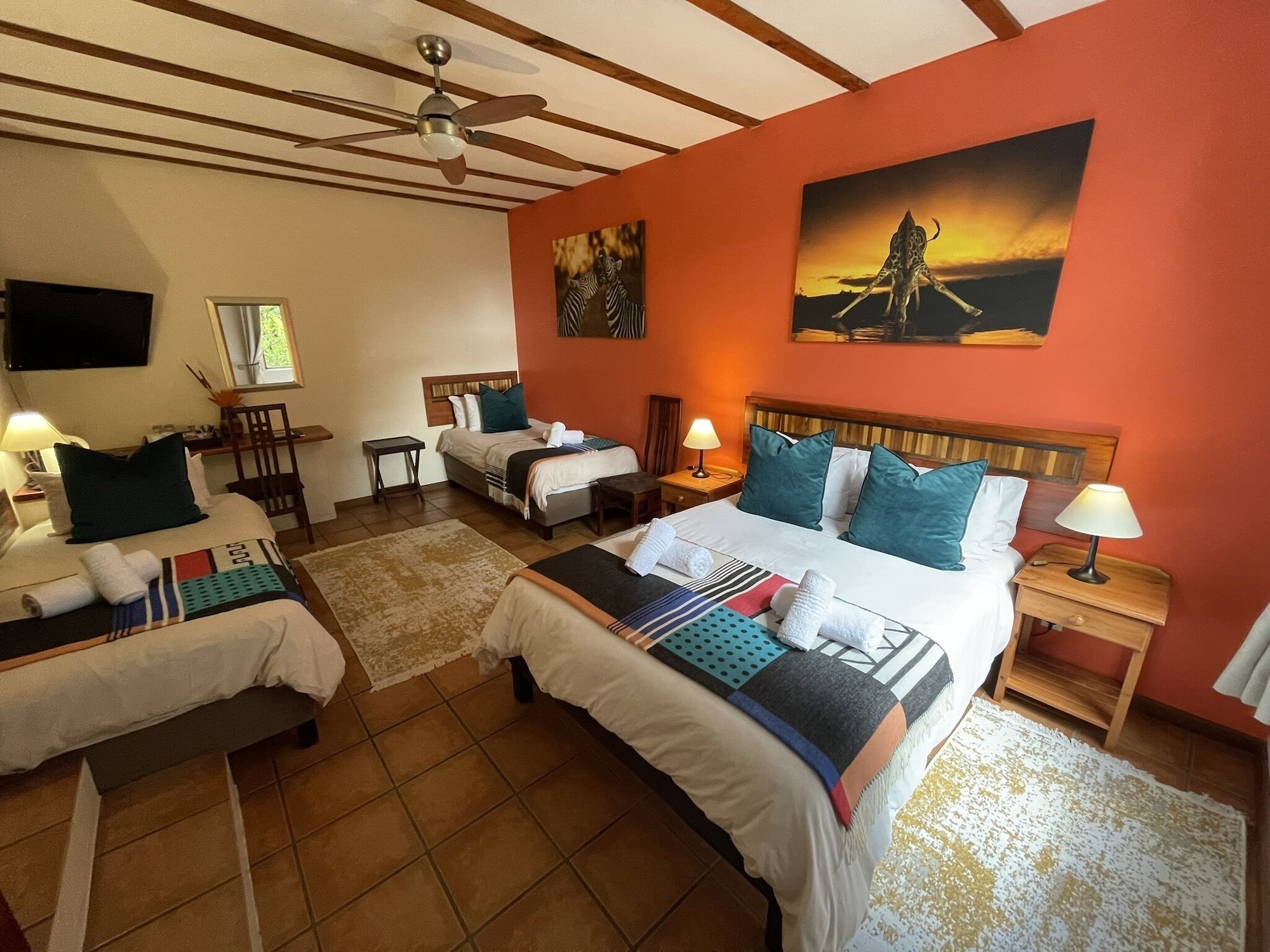 1 Bedroom, Family, Double and Twin Beds, Pool Side, Terrace