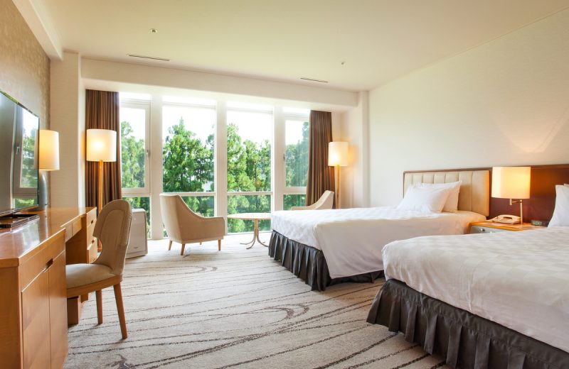 Room, Twin Beds, Forest Floor