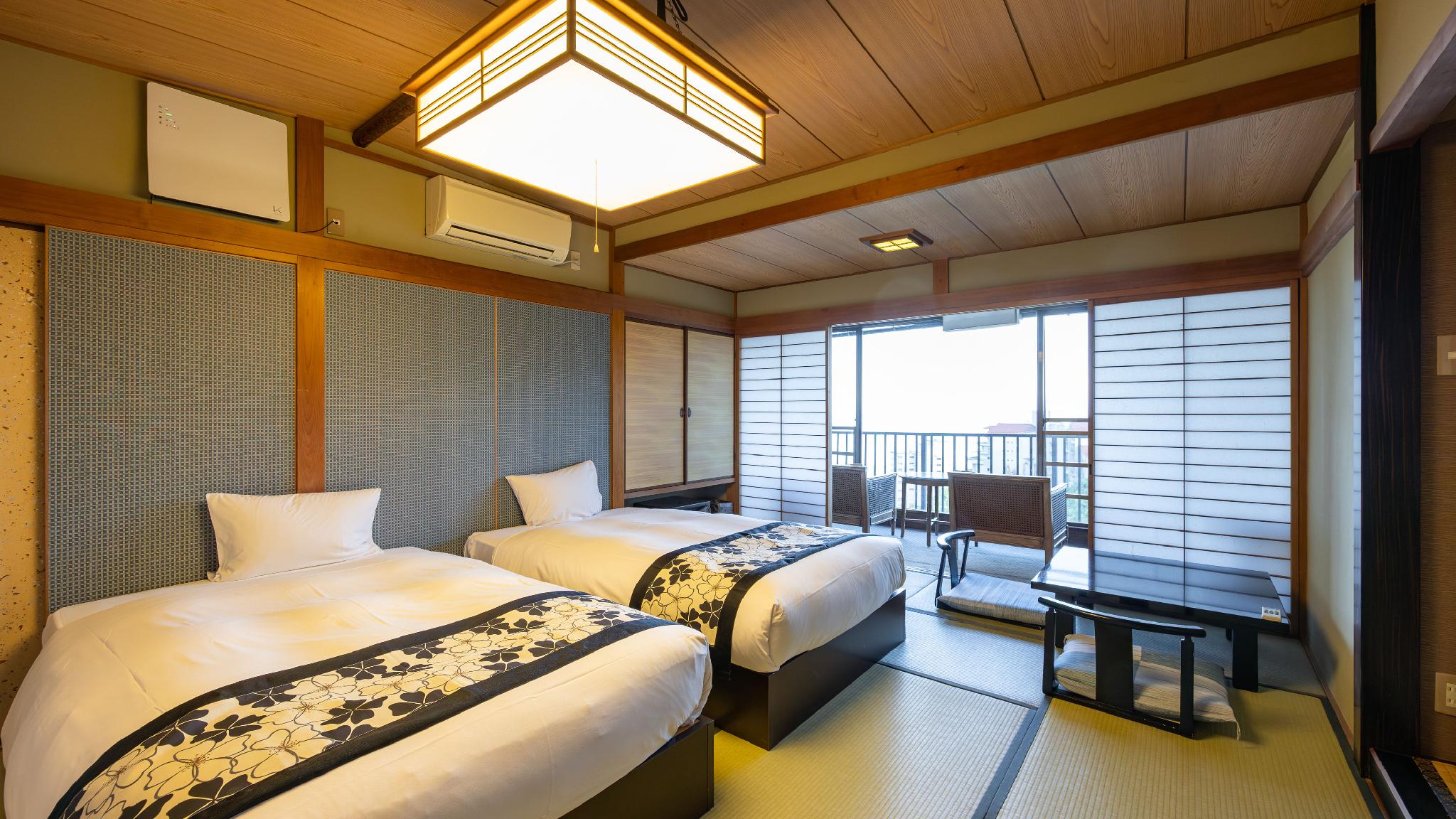Japanese, Hinoki, Twin Beds, Ocean View, Outdoor Bath, Bathtub