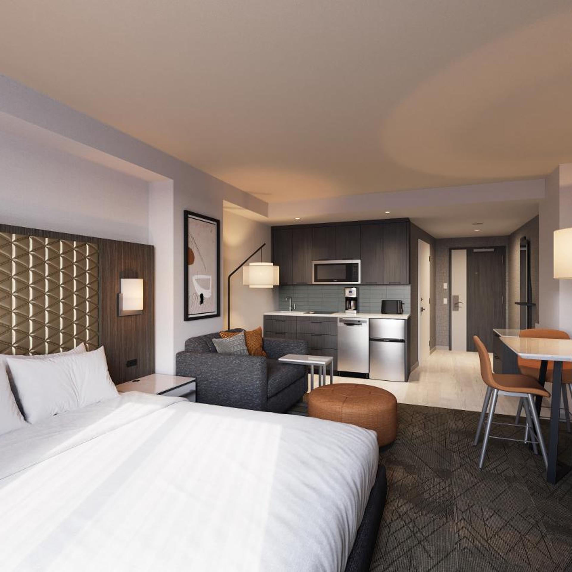 Room, King Bed, Sofa, Den, Kitchenette