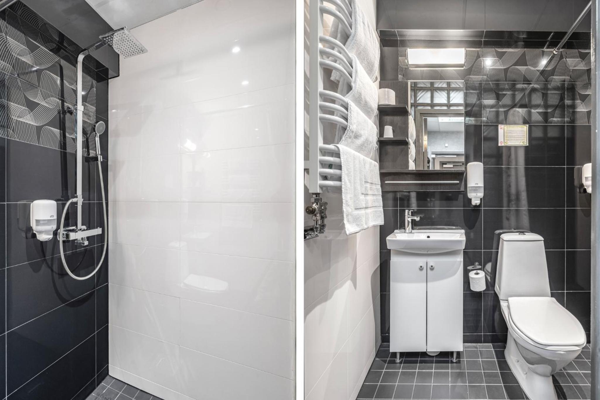 غرفة بسريرين منفصلين وسرير بطابقين، Stockholm Inn Hotel 7/10