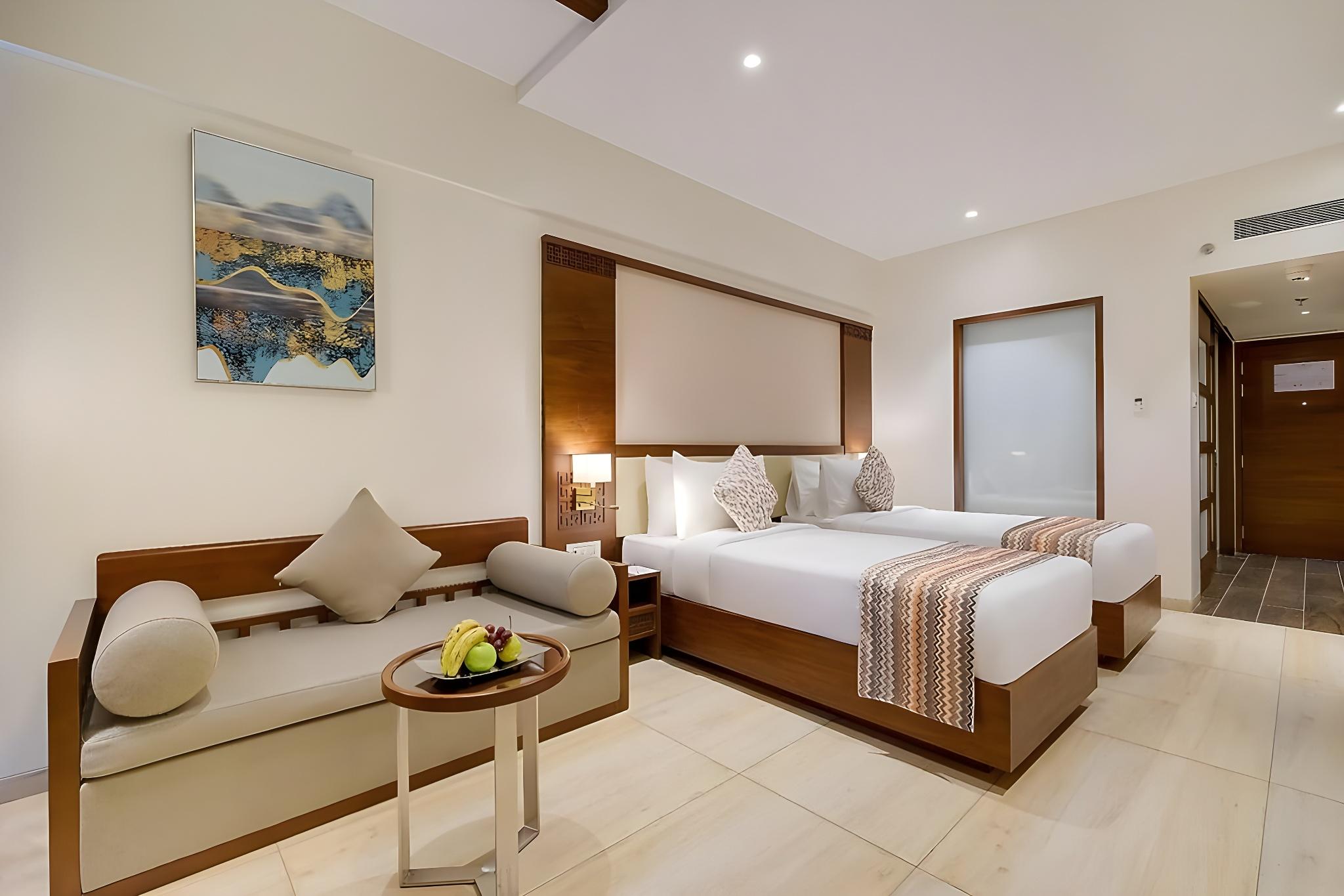 GREEN, TWIN BEDS