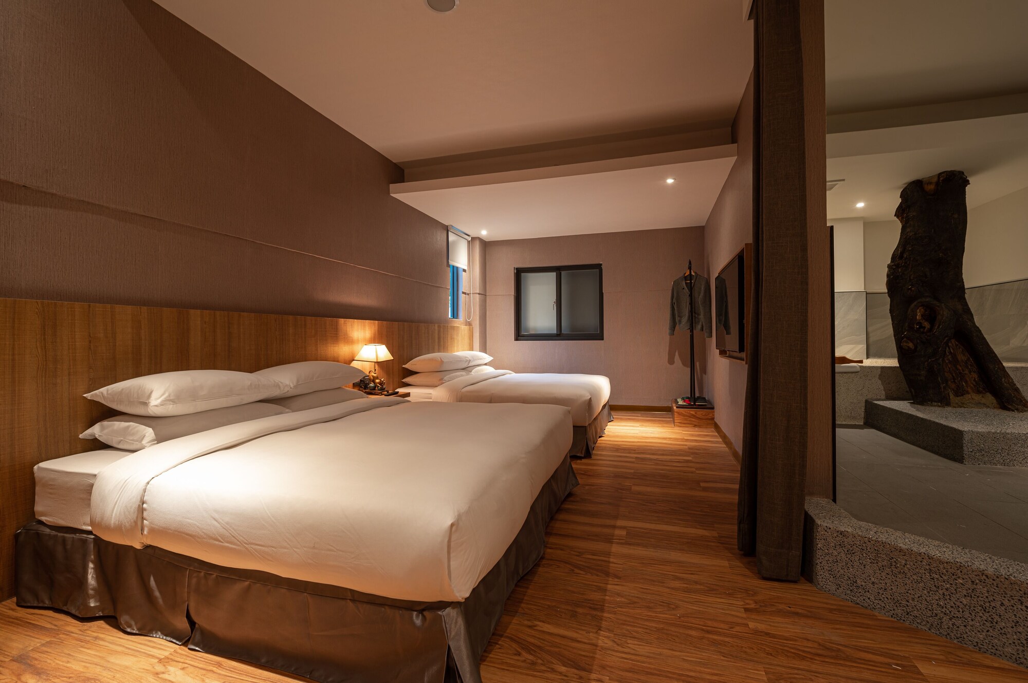 جناح استوديو عائلي بسريرين كوين، Yunoyado Onsen Hotspring Hotel Deyang 3/3