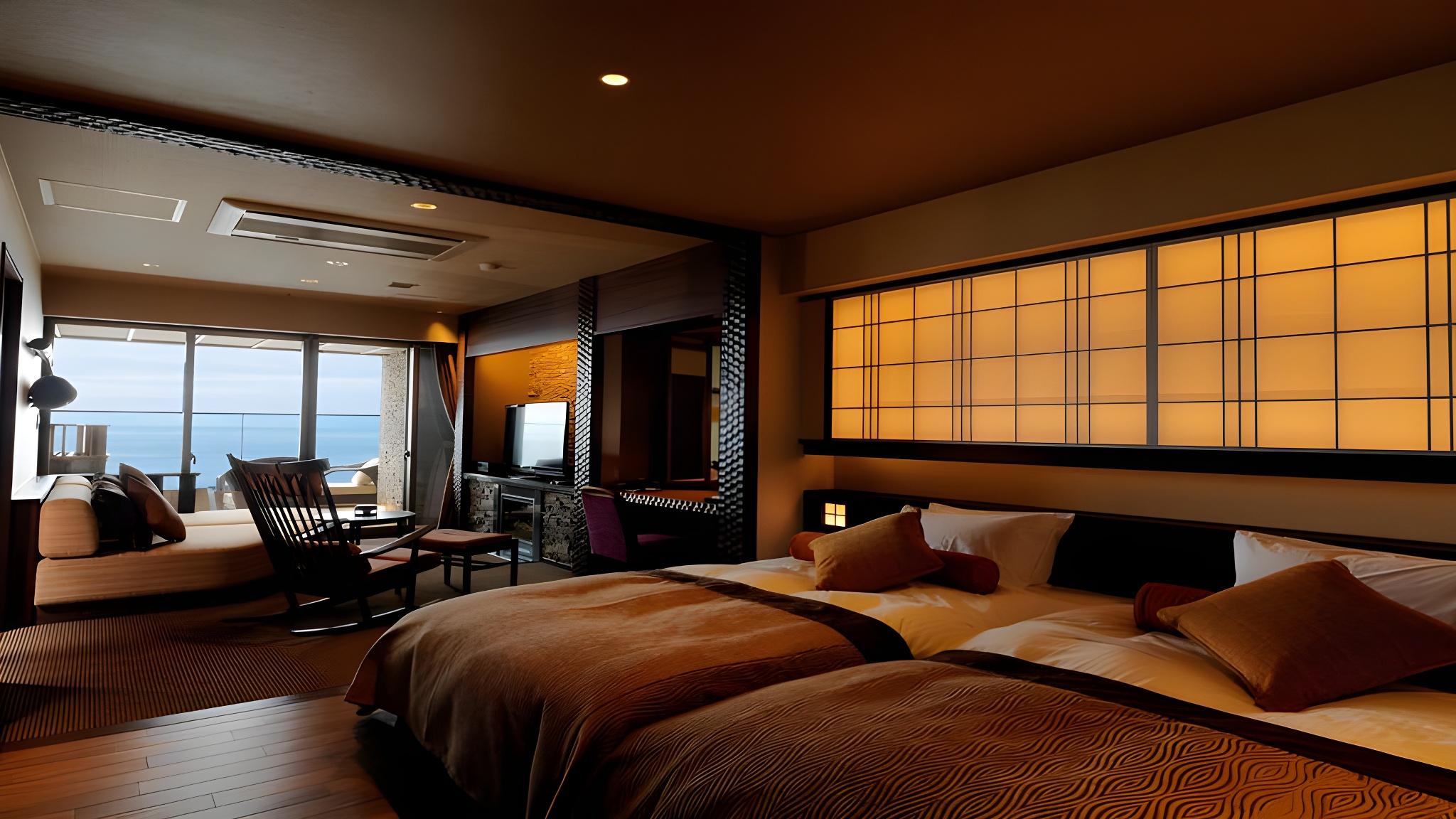 Club, Suite, Twin Beds, Outdoor Bath