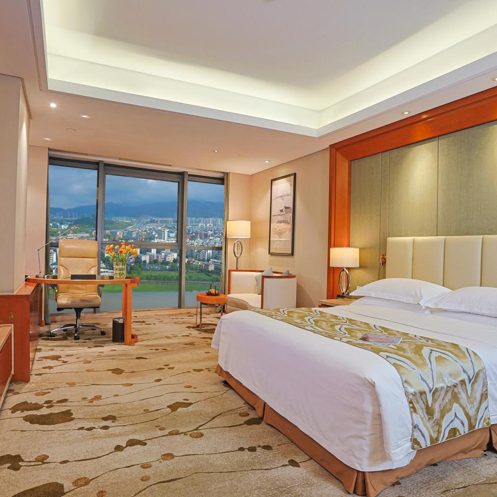 غرفة بزنس بسرير كينج وسرير كوين بإطلالة على النهر، Yiwu Shangcheng Hotel 3/10