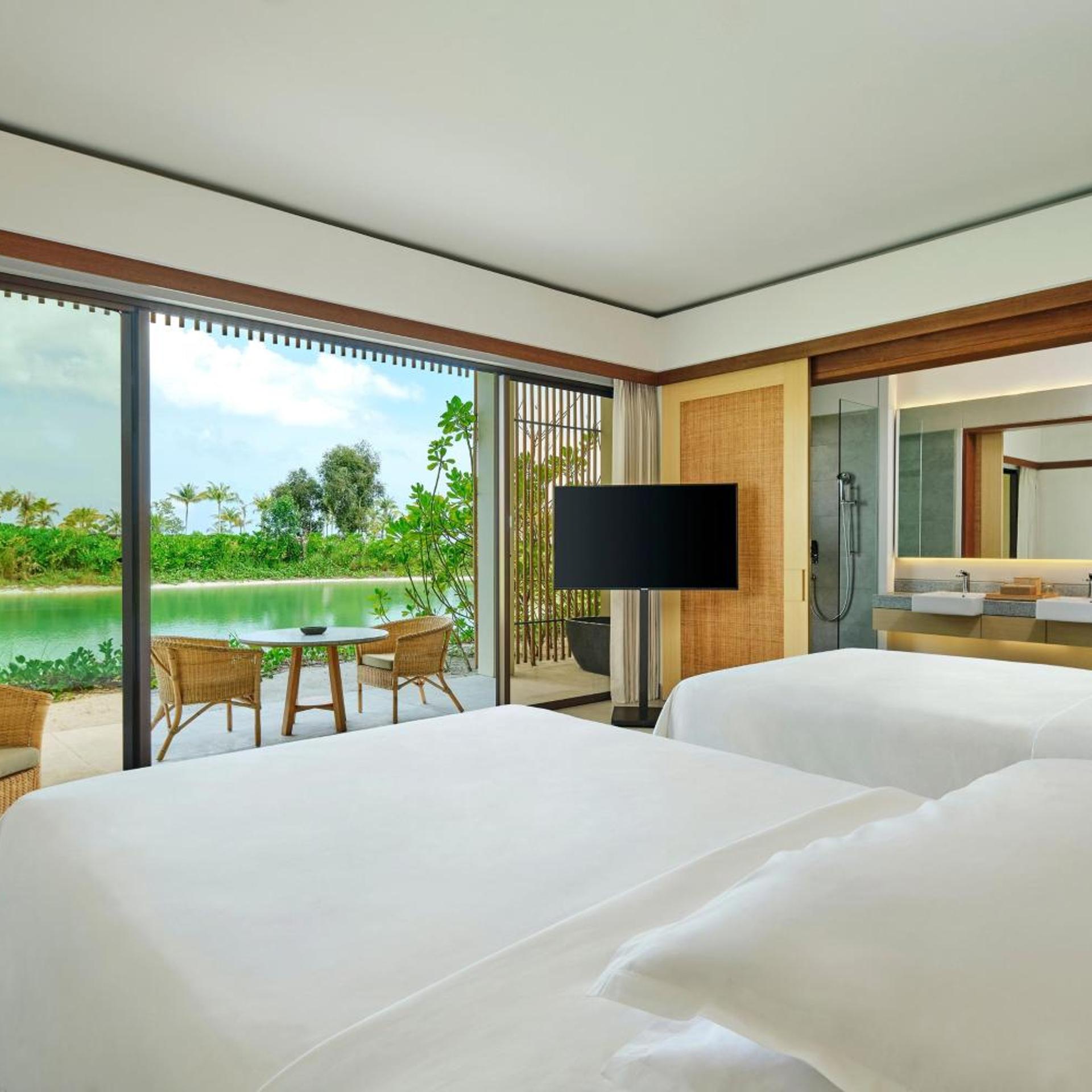 غرفة بسريرين منفصلين بإطلالة على الحديقة بشرفة، Sheraton Belitung Resort 10/11