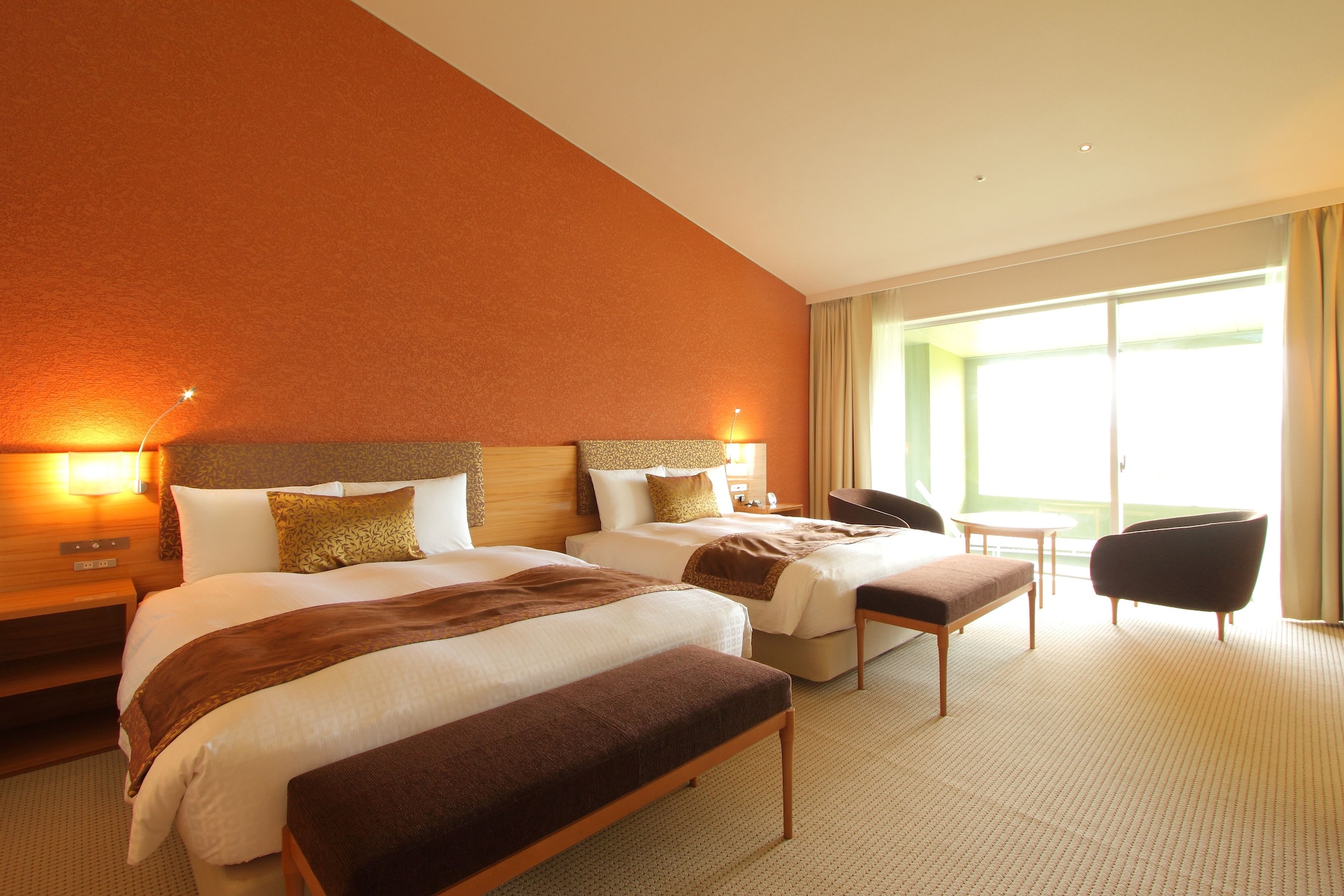 Deluxe, 2 Queen Beds, Fountain View, Outdoor Bath