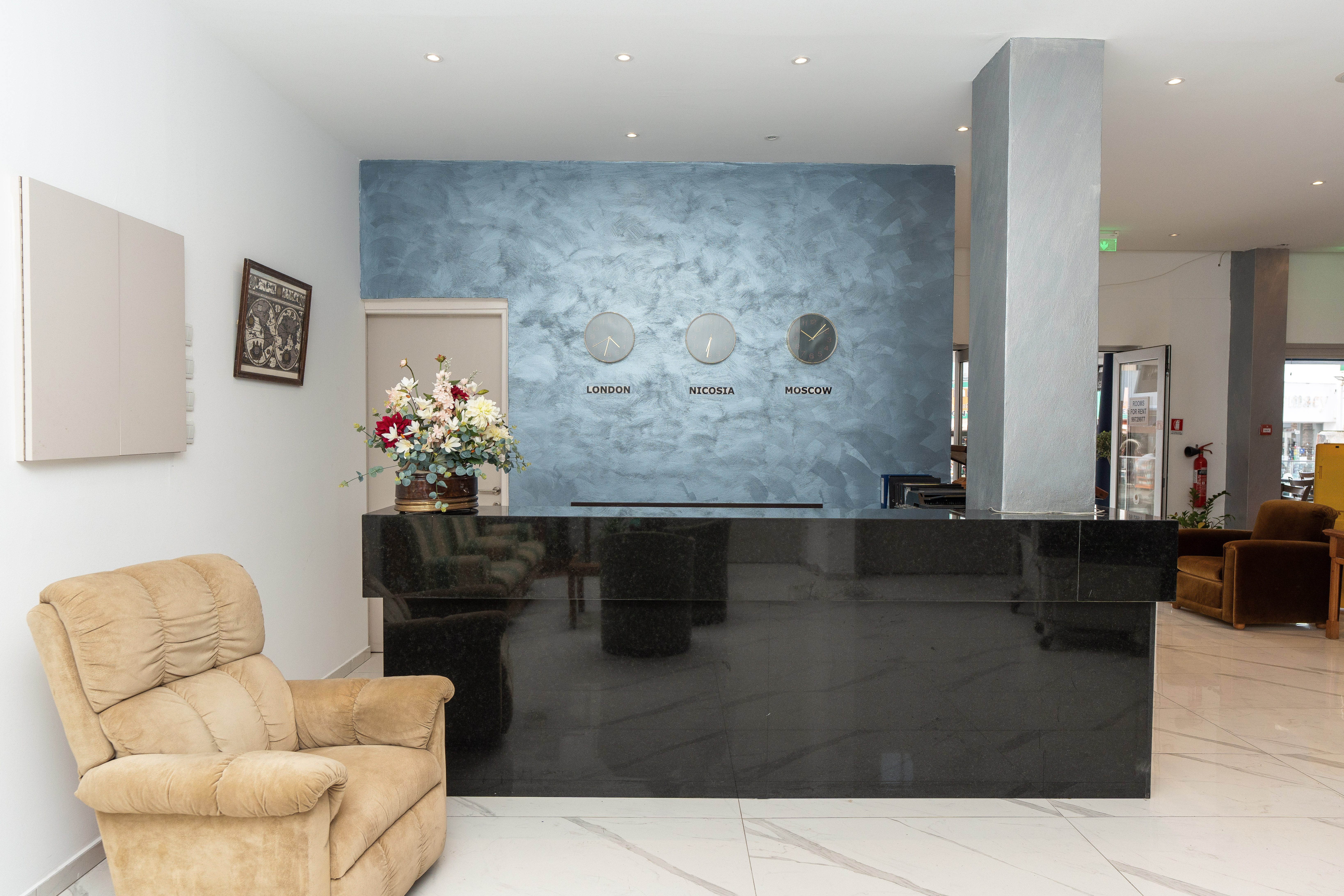 Lobby at Flora Hotel Apartments, PARALIMNI