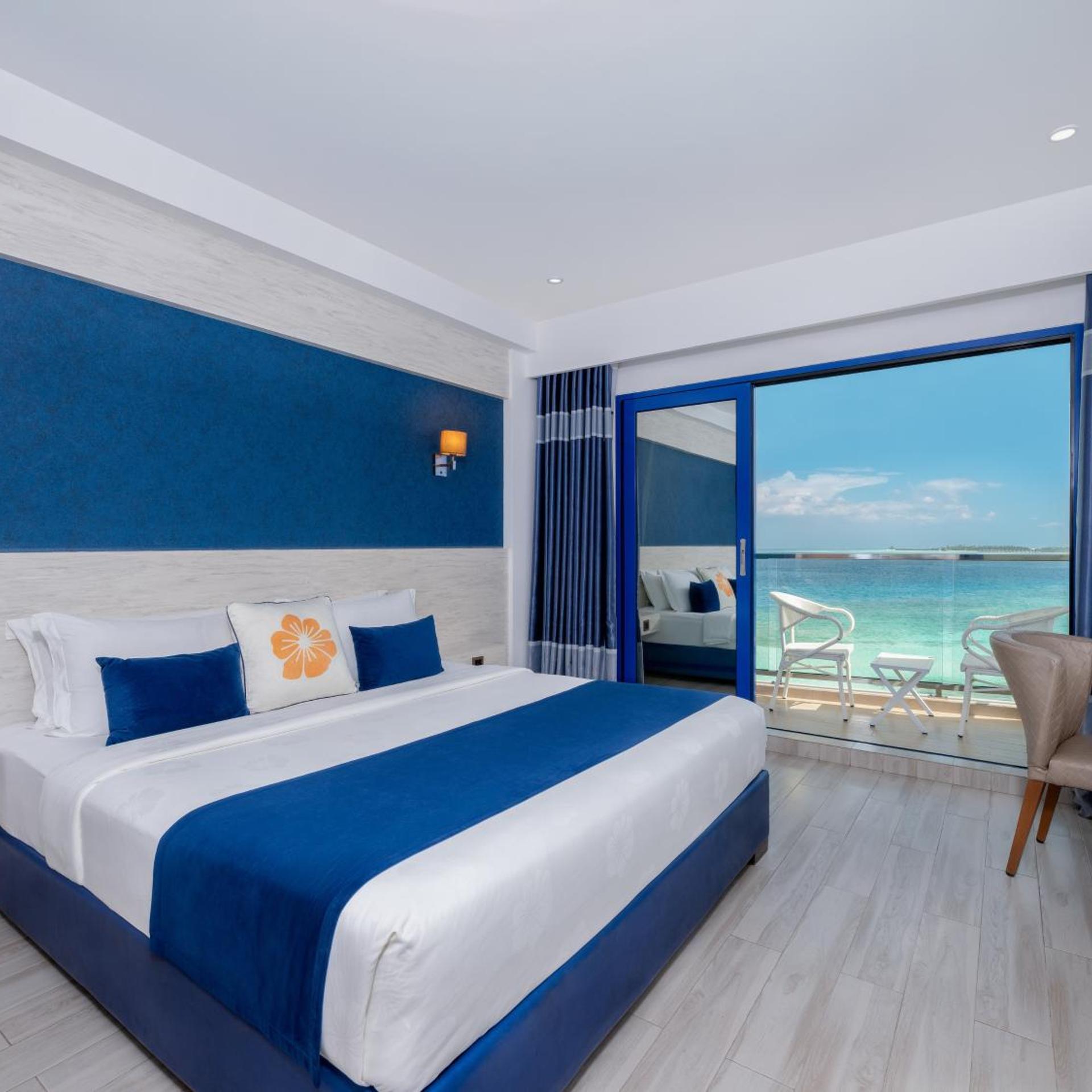 Deluxe Double Room Seaview with Balcony-Transfer Included, Kaani Palm Beach 2/6