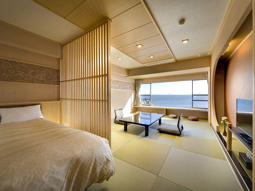 Semi Room, Japanese Western, 2 Semi Double Beds, Ocean View, Bathtub