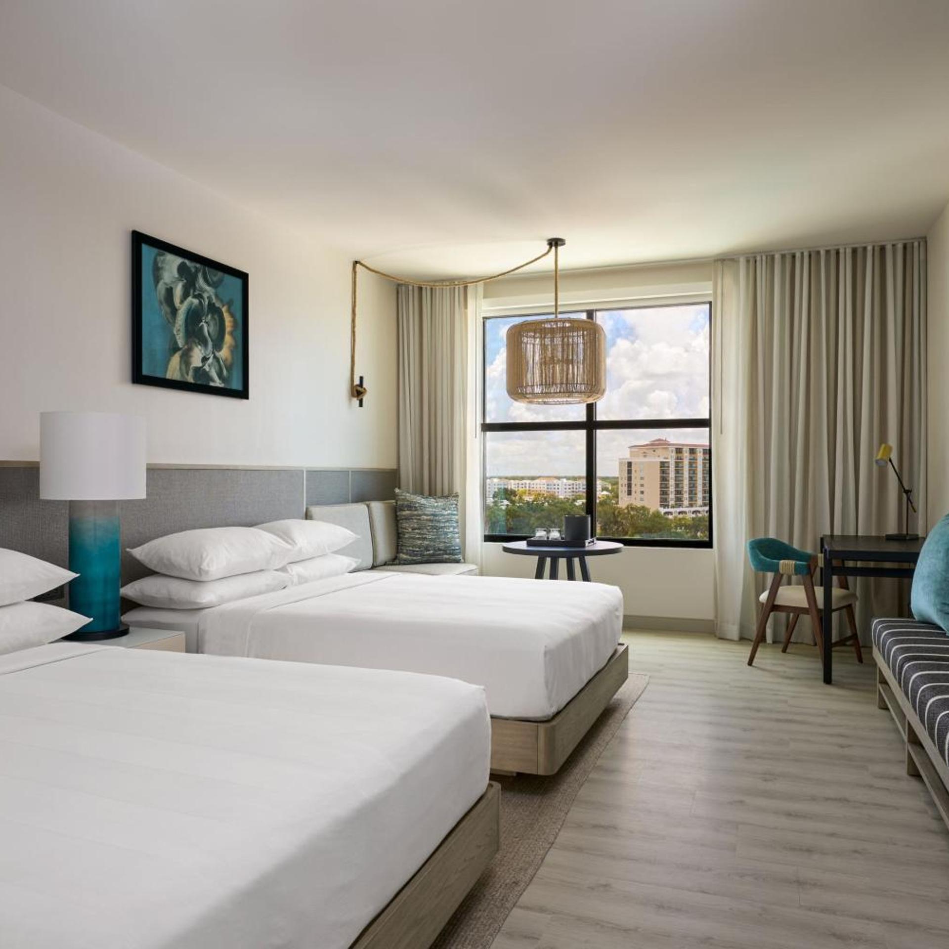 Room, 2 Queen Beds, Pool and Marina View, Bathtub, Accessible