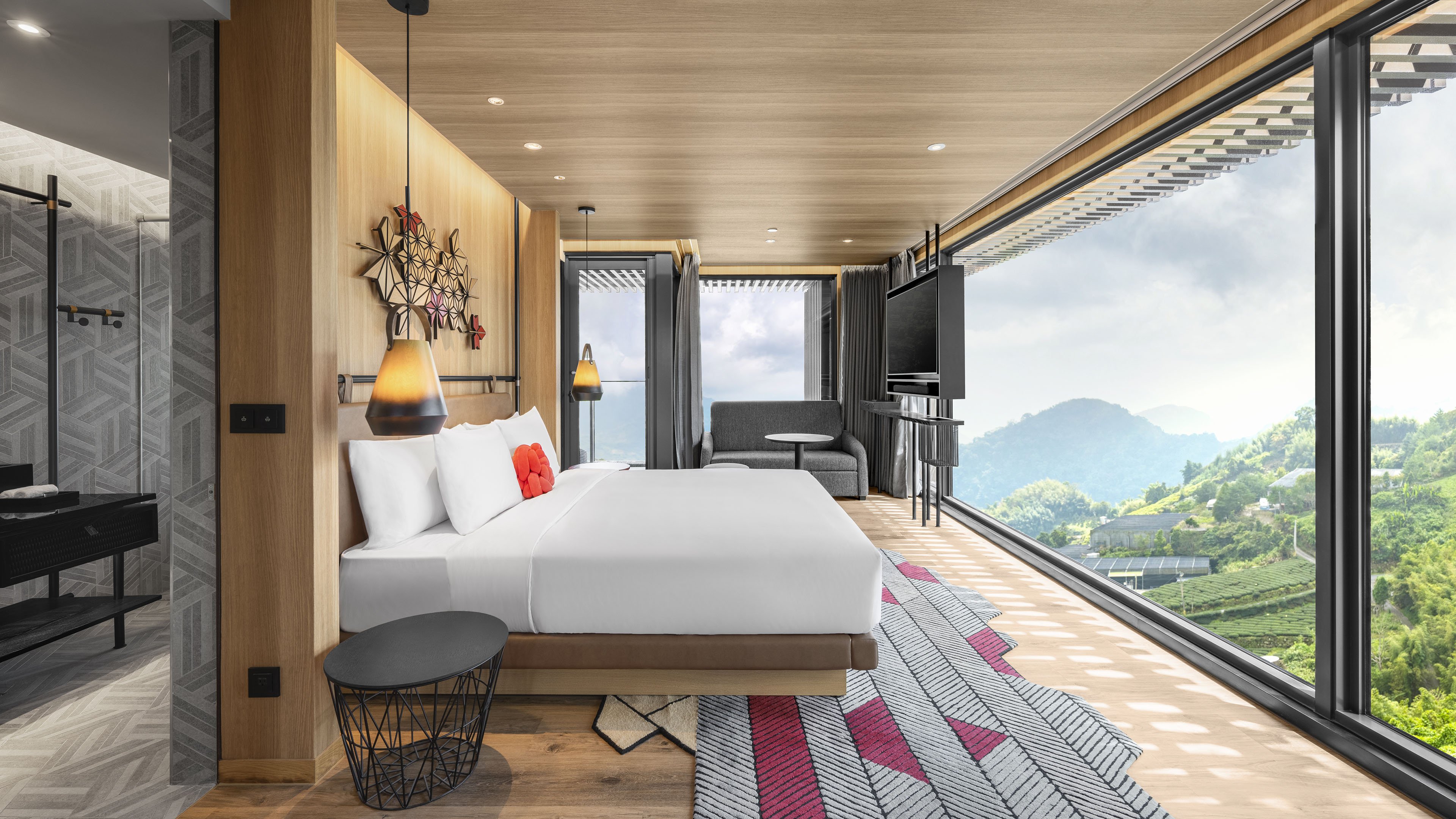 غرفة بريميوم بسرير كينج مع أريكة، Hotel Indigo Alishan 5/7