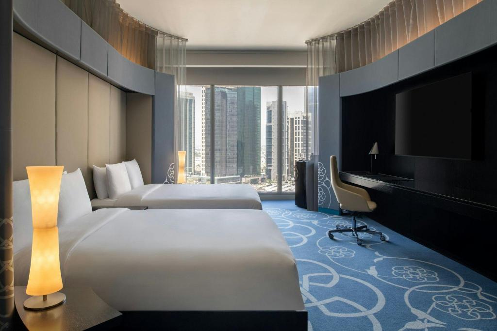 Guest Room, Premier, 2 Double Beds, Partial Sea View, High Floor