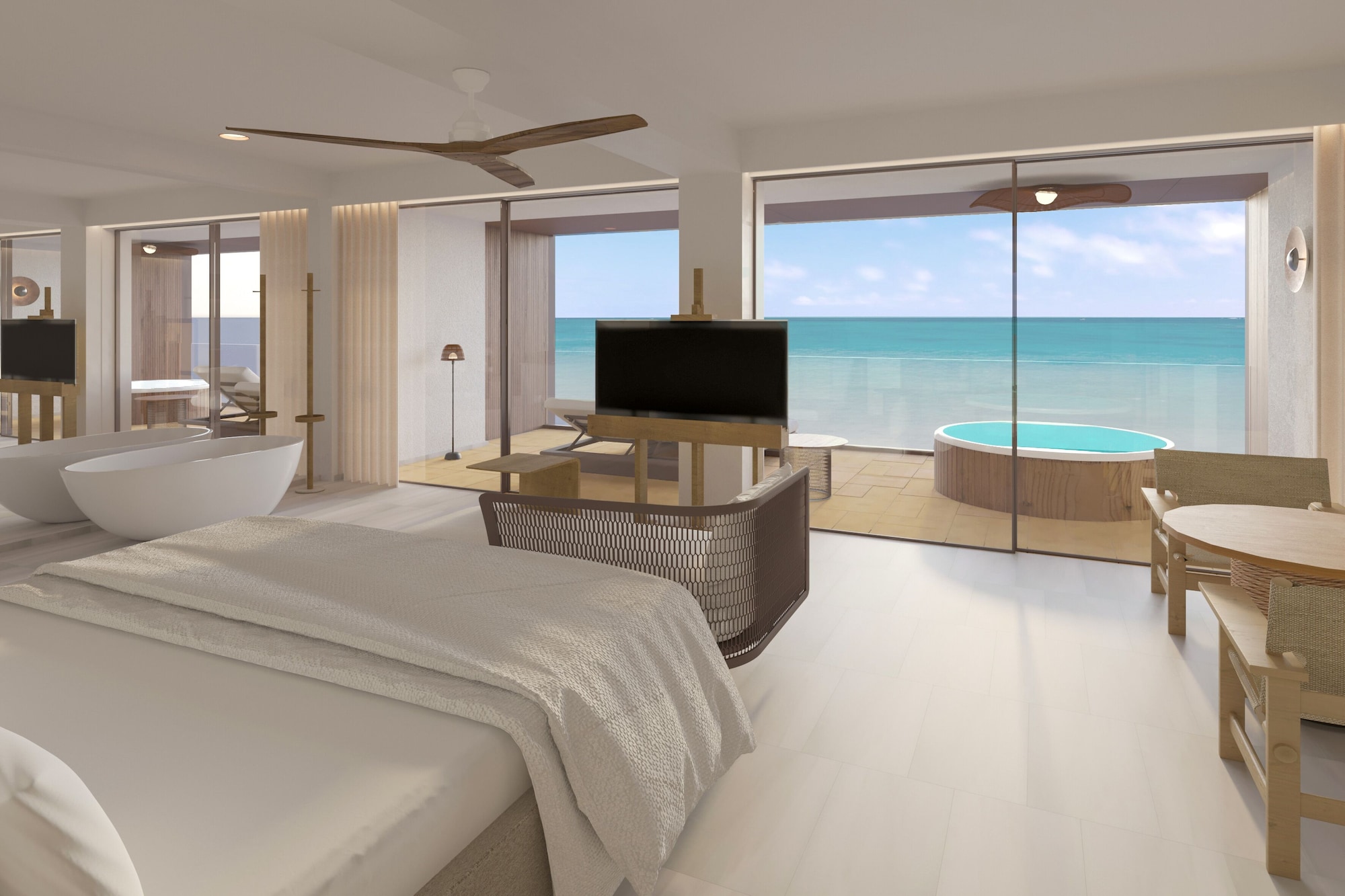 Junior Suite, King Bed, Sea View, Sofa, Private Rooftop