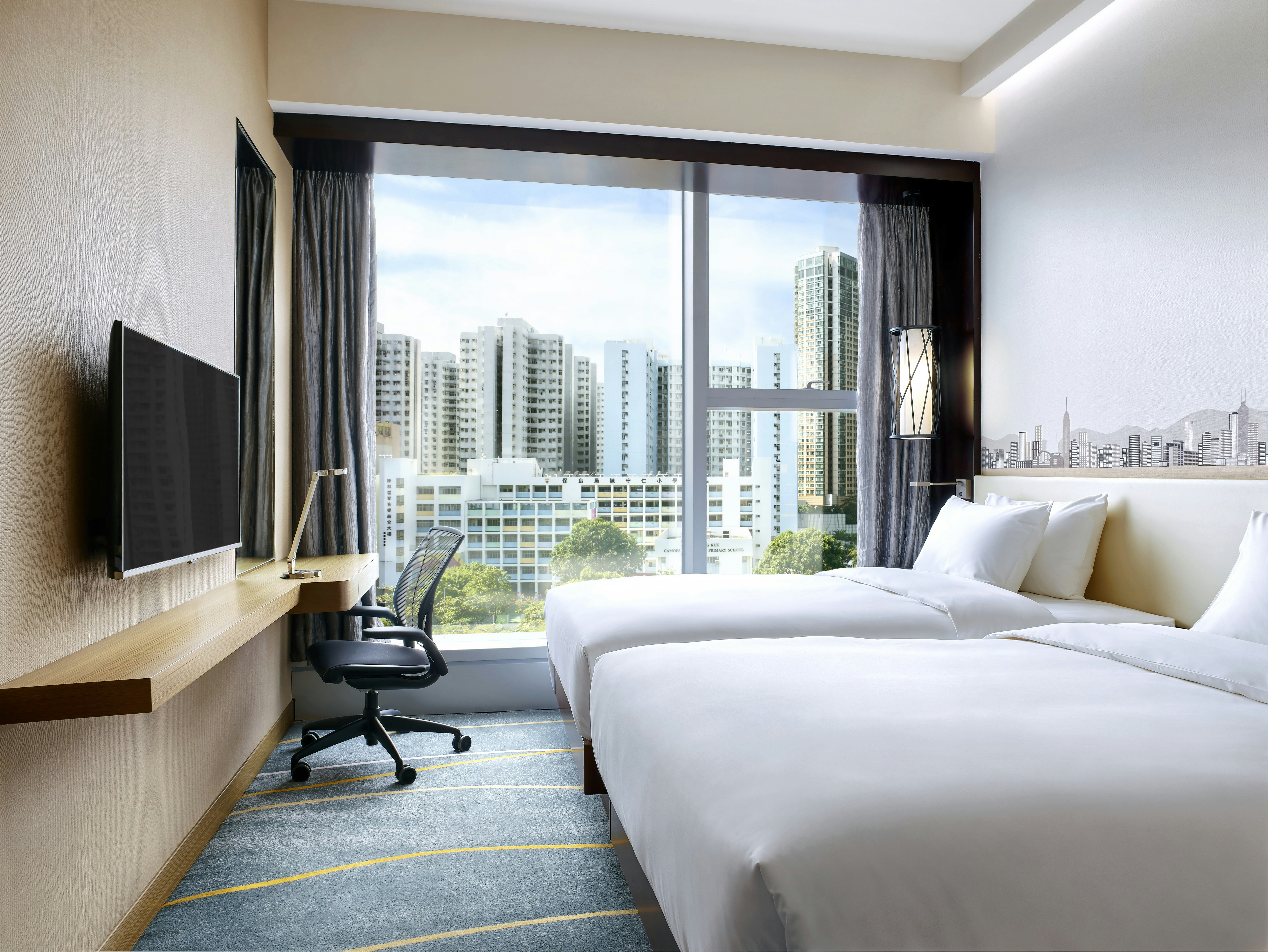 غرفة بسريرين منفصلين في طابق مرتفع، Hilton Garden Inn Hong Kong Mongkok 8/10