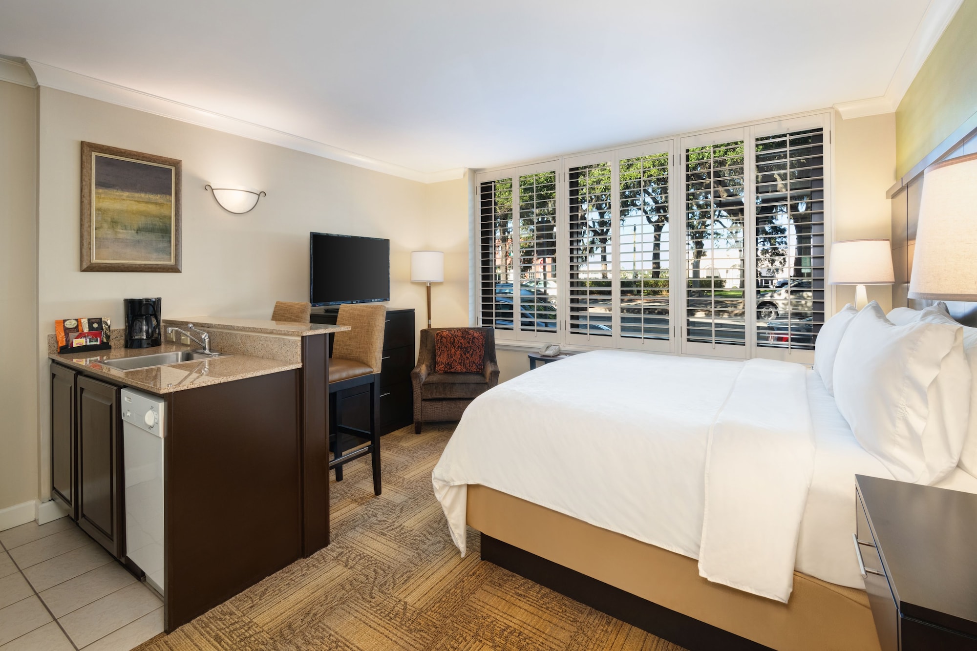 1 Bedroom, Suite, King Bed, City View, Kitchen