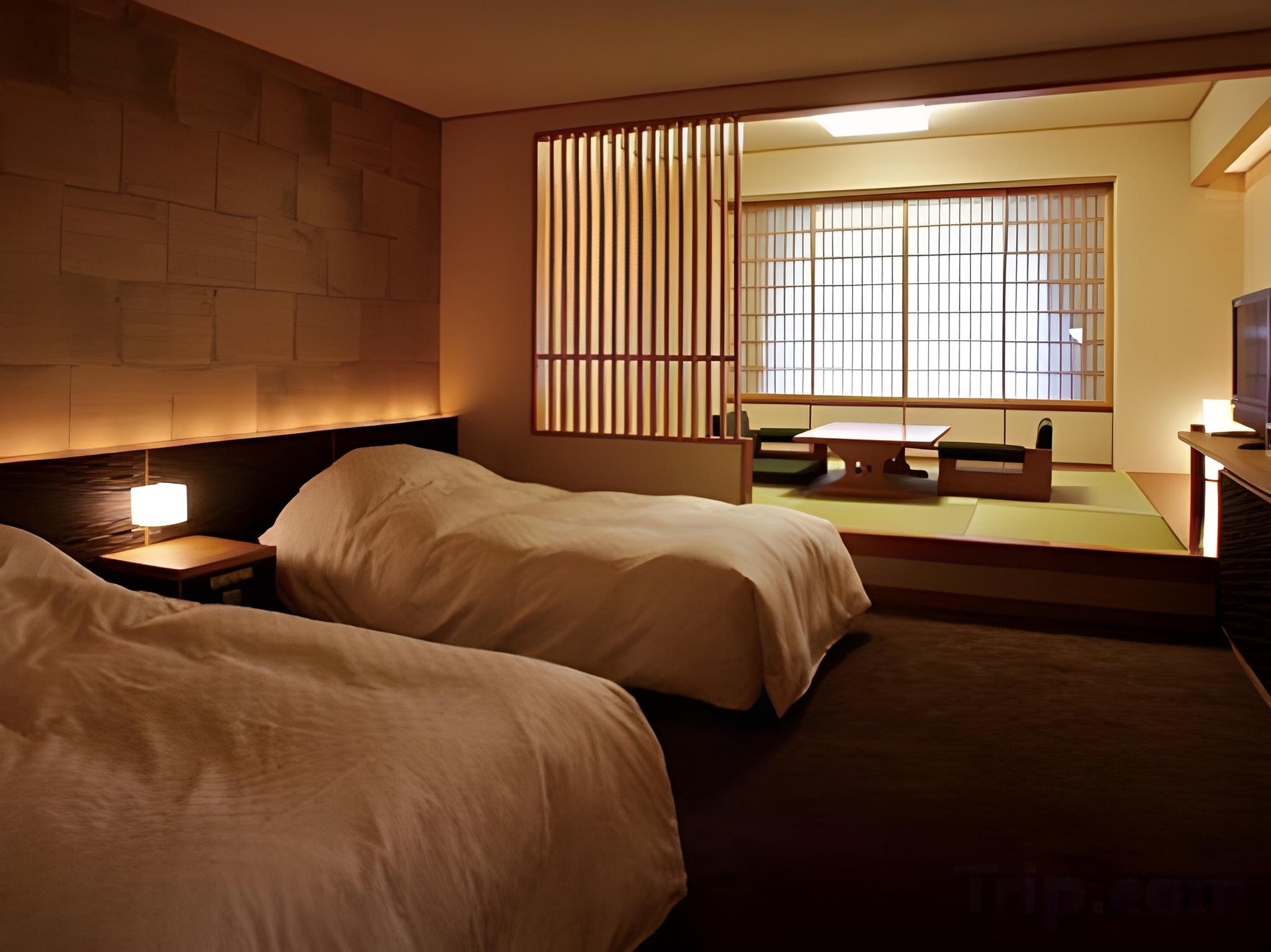 Japanese Western, Twin Beds, 2 Futon Beds, Outdoor Bath