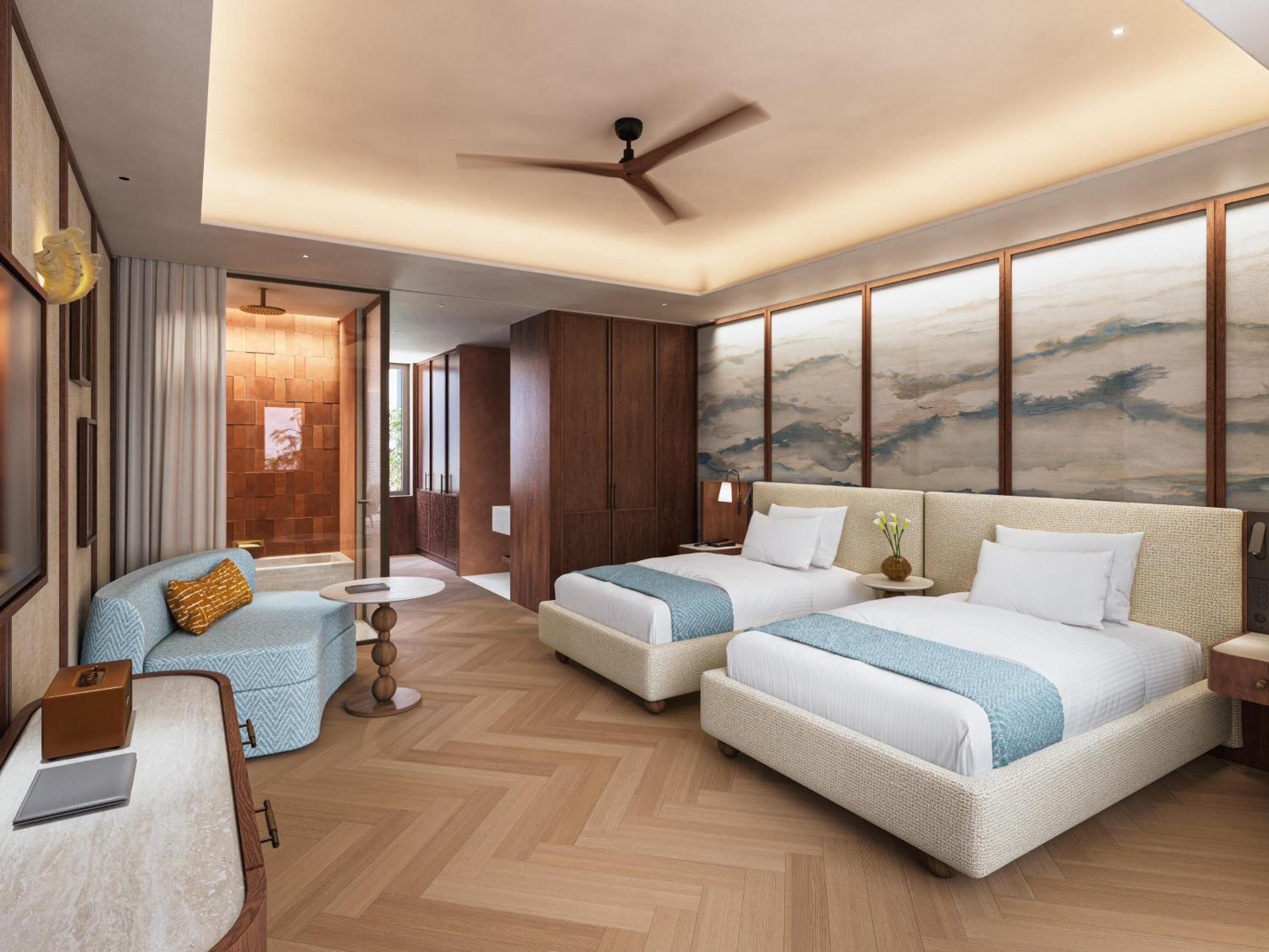 Grand, Deluxe, Twin Beds, Partial Sea View, Private Pool