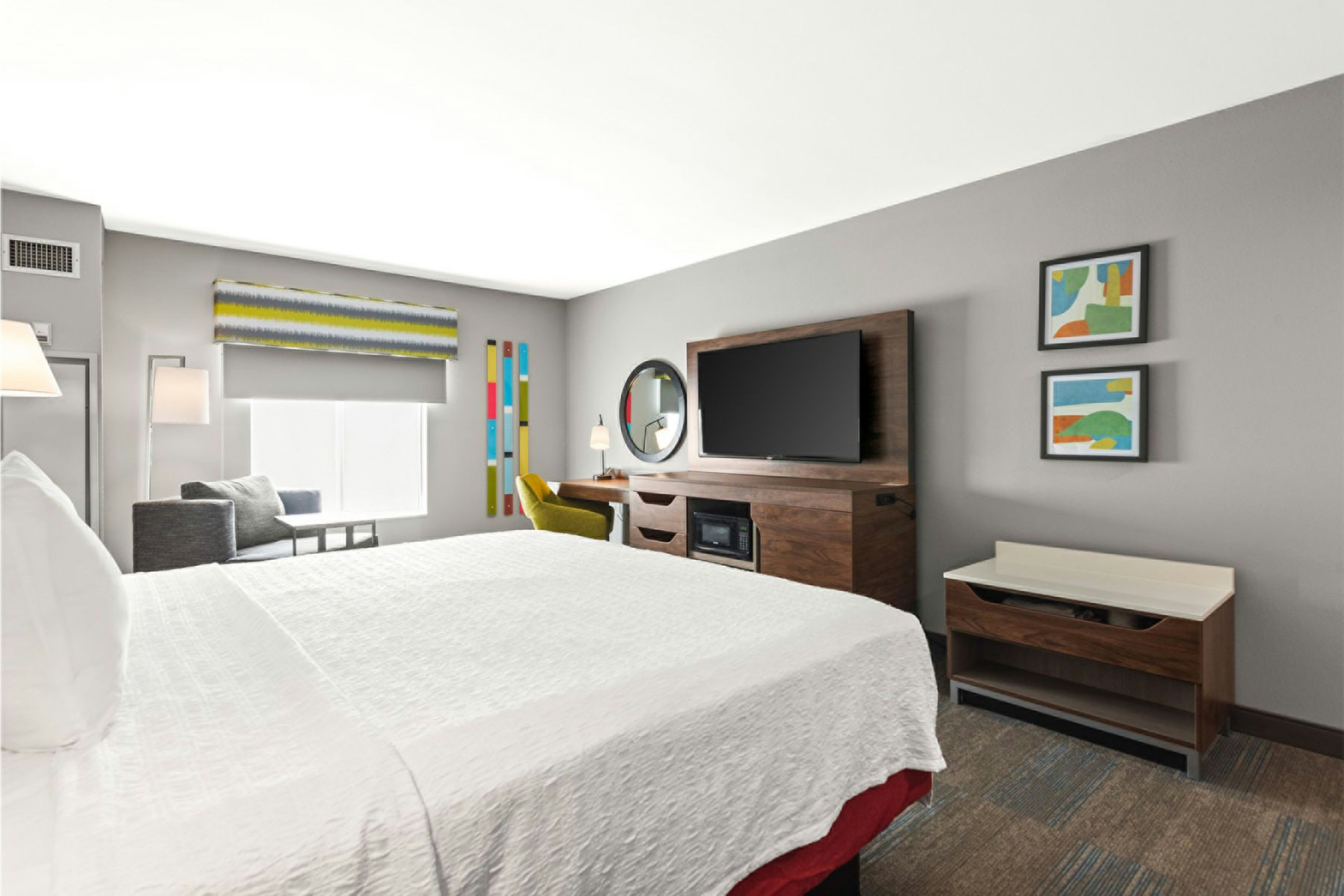 Room, King Bed, Bath and Shower