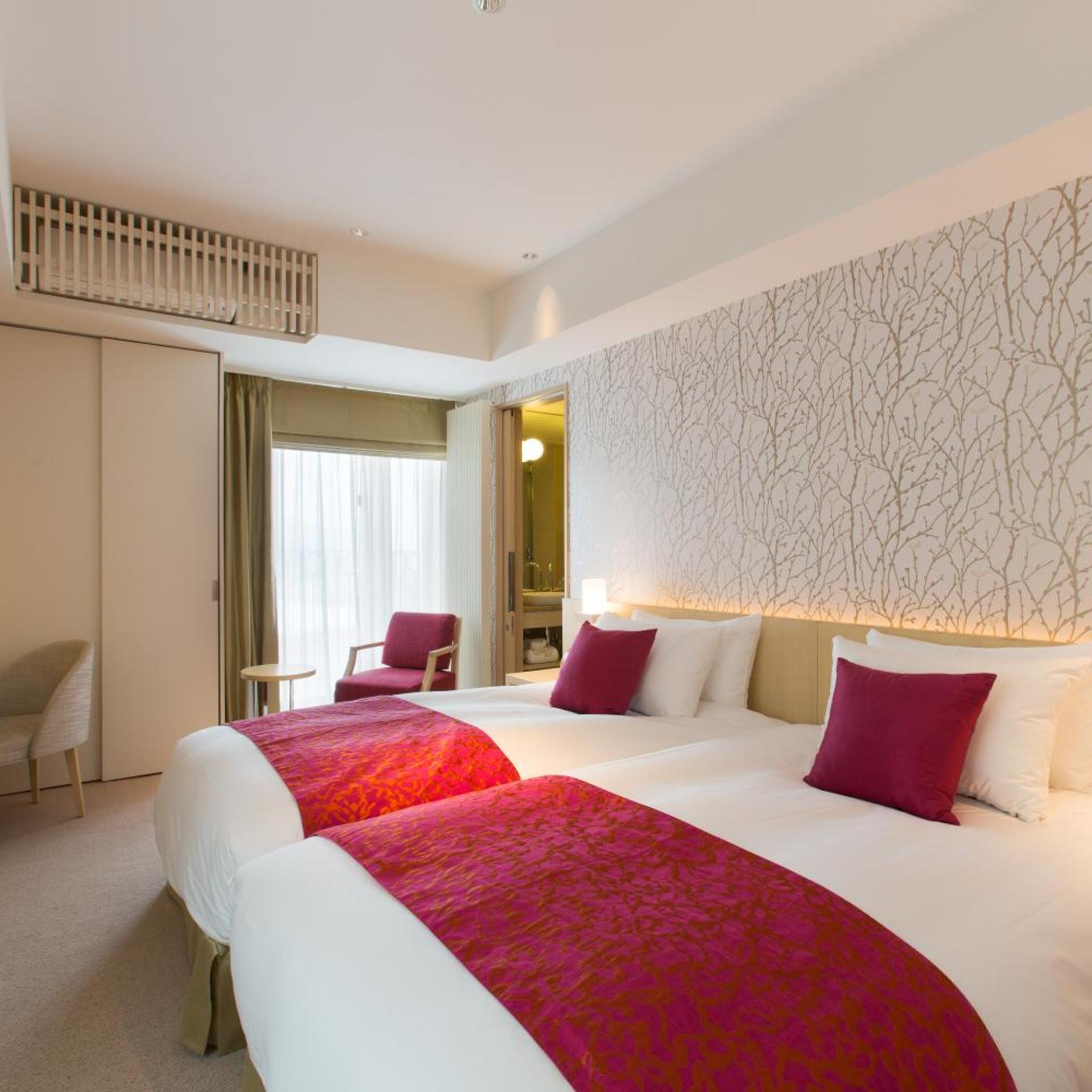 Onsen, Deluxe, Suite, Twin Beds, Courtyard View