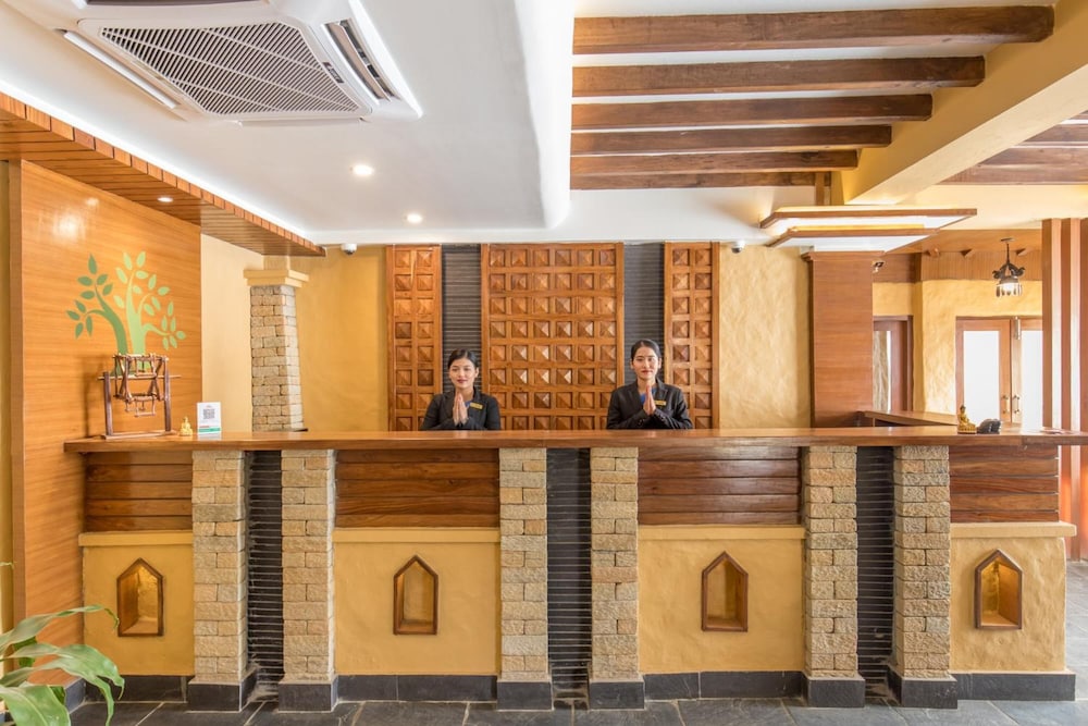 Lobby at Bar Peepal Resort, POKHARA