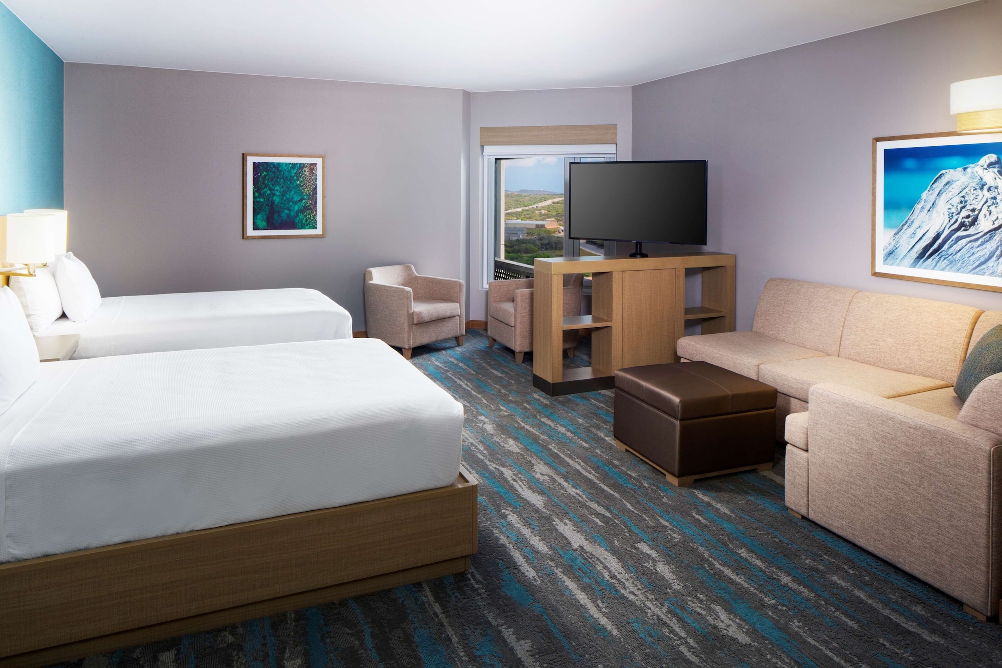 Suite, 2 Double Beds, Sofa