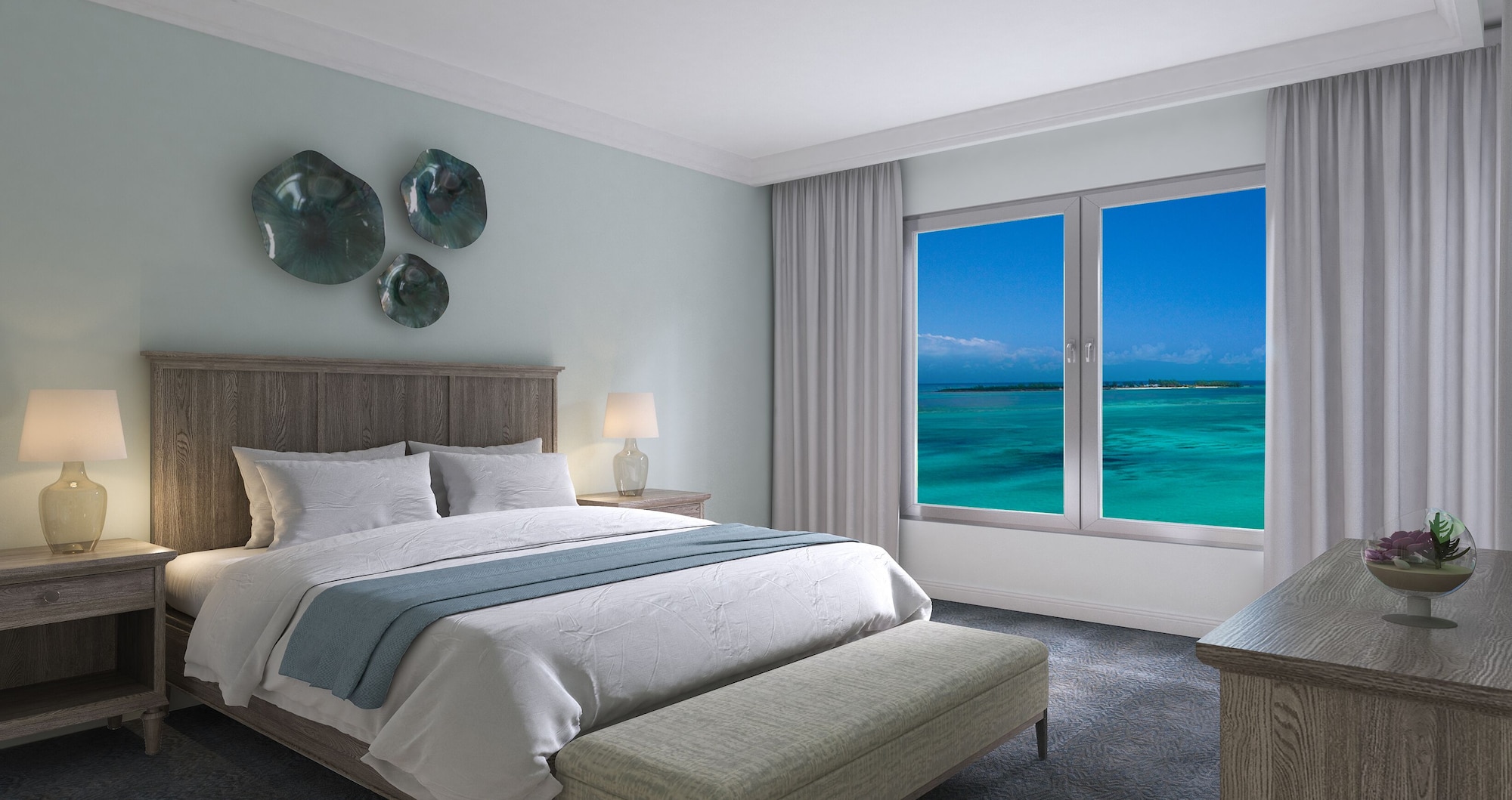 1 Bedroom, Honeymoon, West Bay, Suite, King Bed, Ocean View, Butler، Sandals Royal Bahamian - Adults Only 3/8