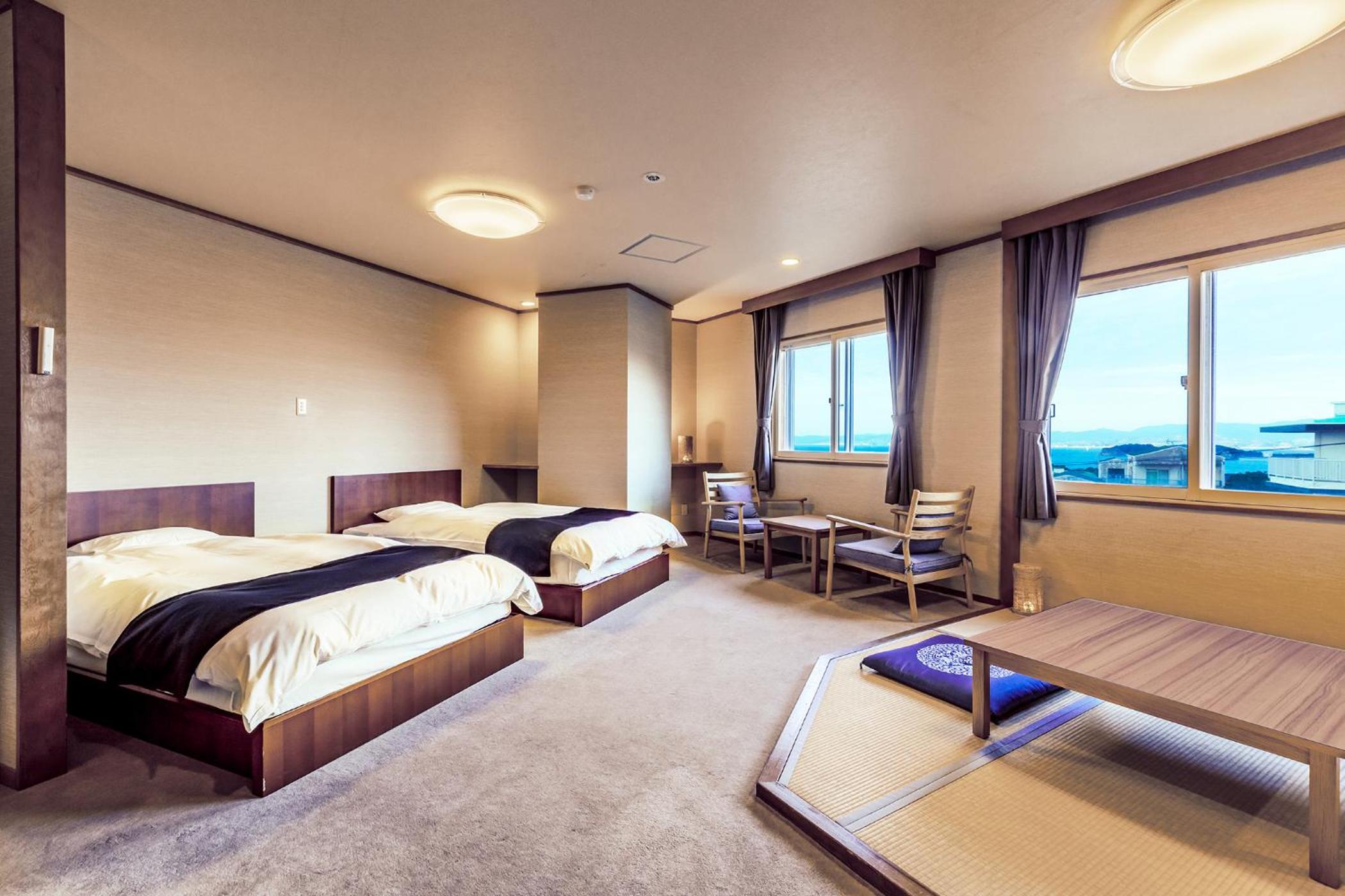 Japanese Western, Standard, Twin Beds, Shared Bathroom