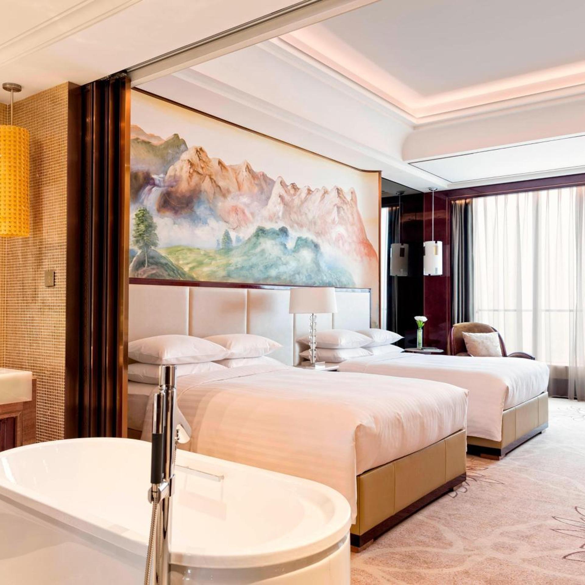 غرفة تنفيذية بسريرين منفصلين، Marriott Yiwu Hotel 3/5