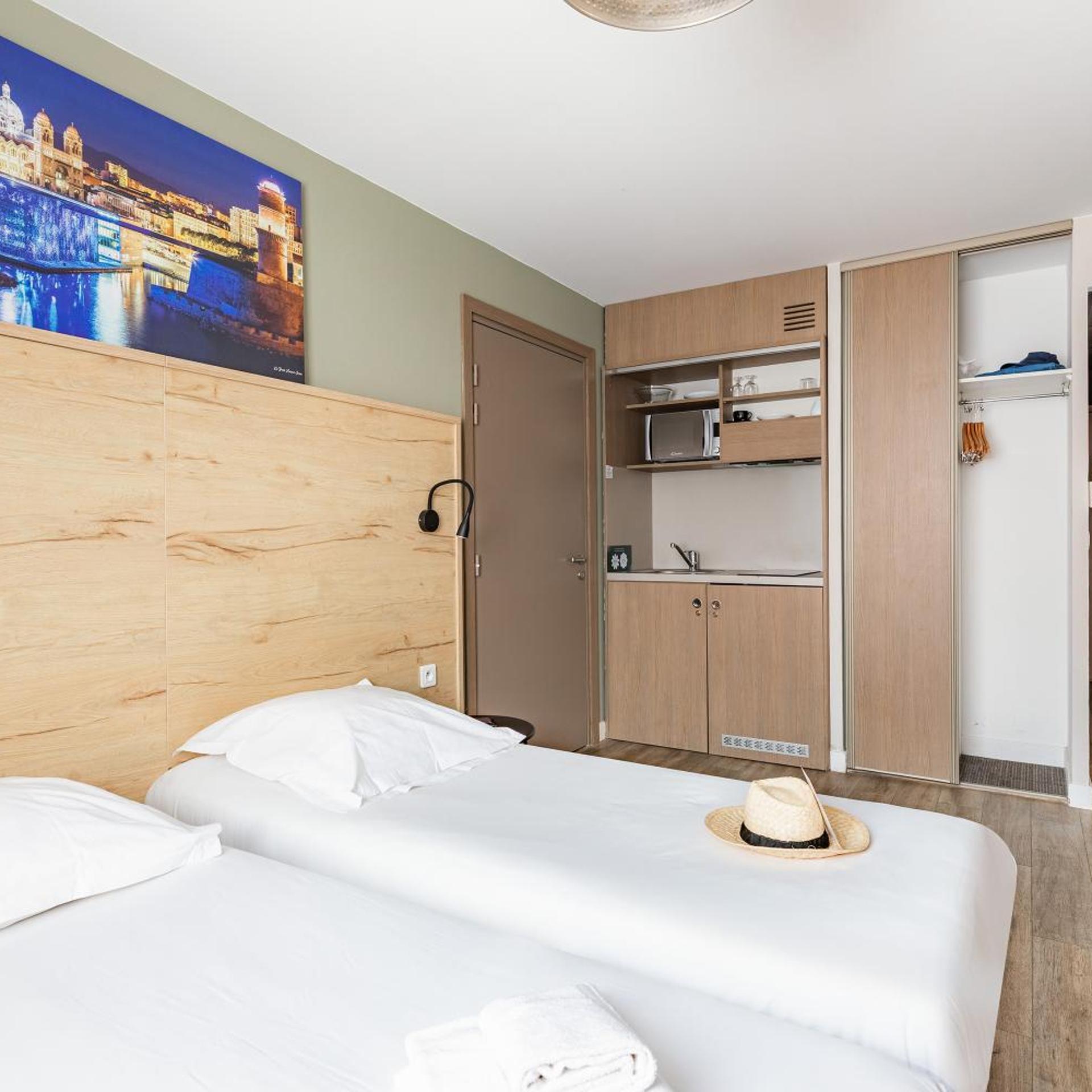 غرفة قياسية بسرير مزدوج أو سريرين منفصلين، Appart City Confort Marseille Centre Prado Velodrome 4/7