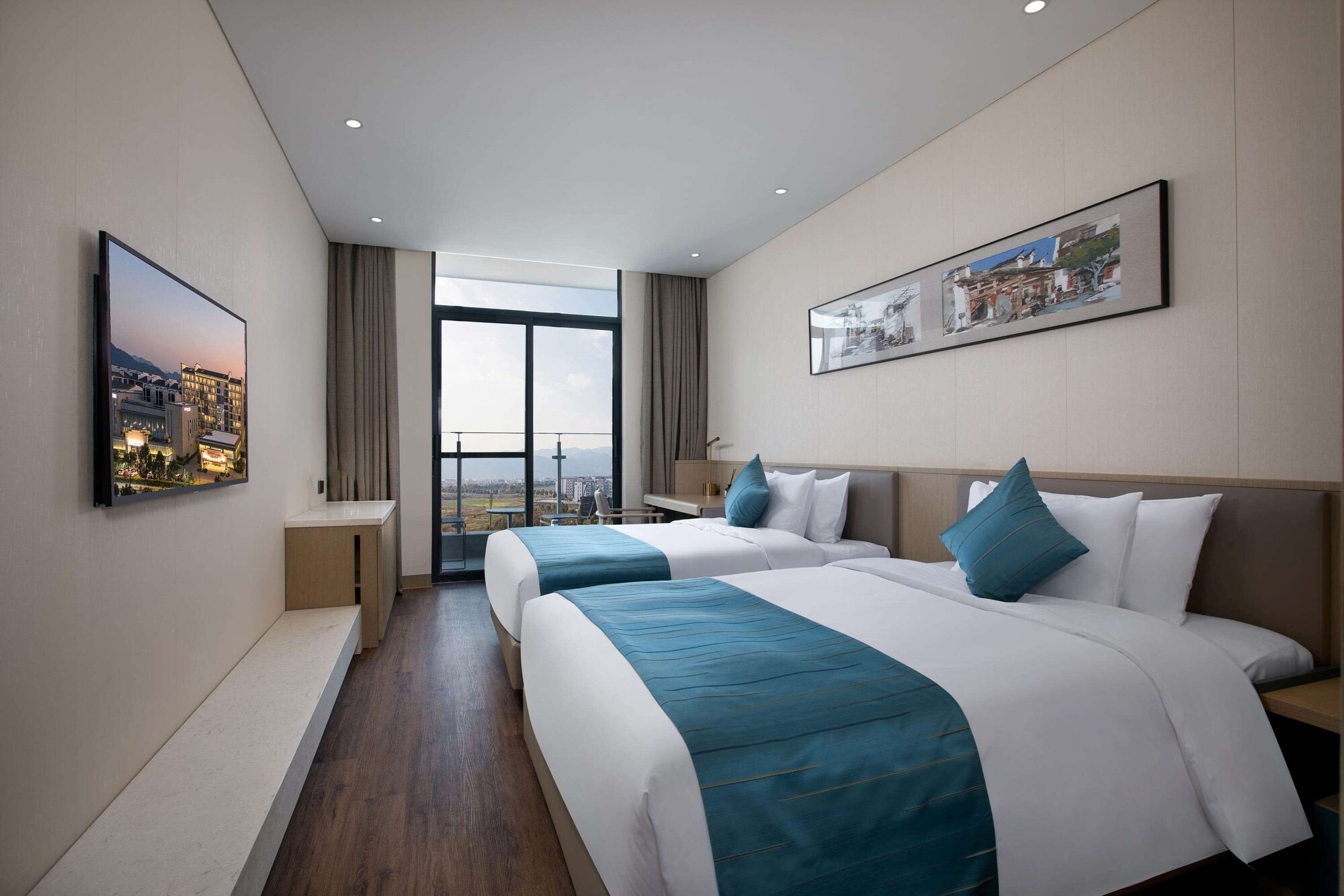 Business, Suite, King Bed, Mountain and River View