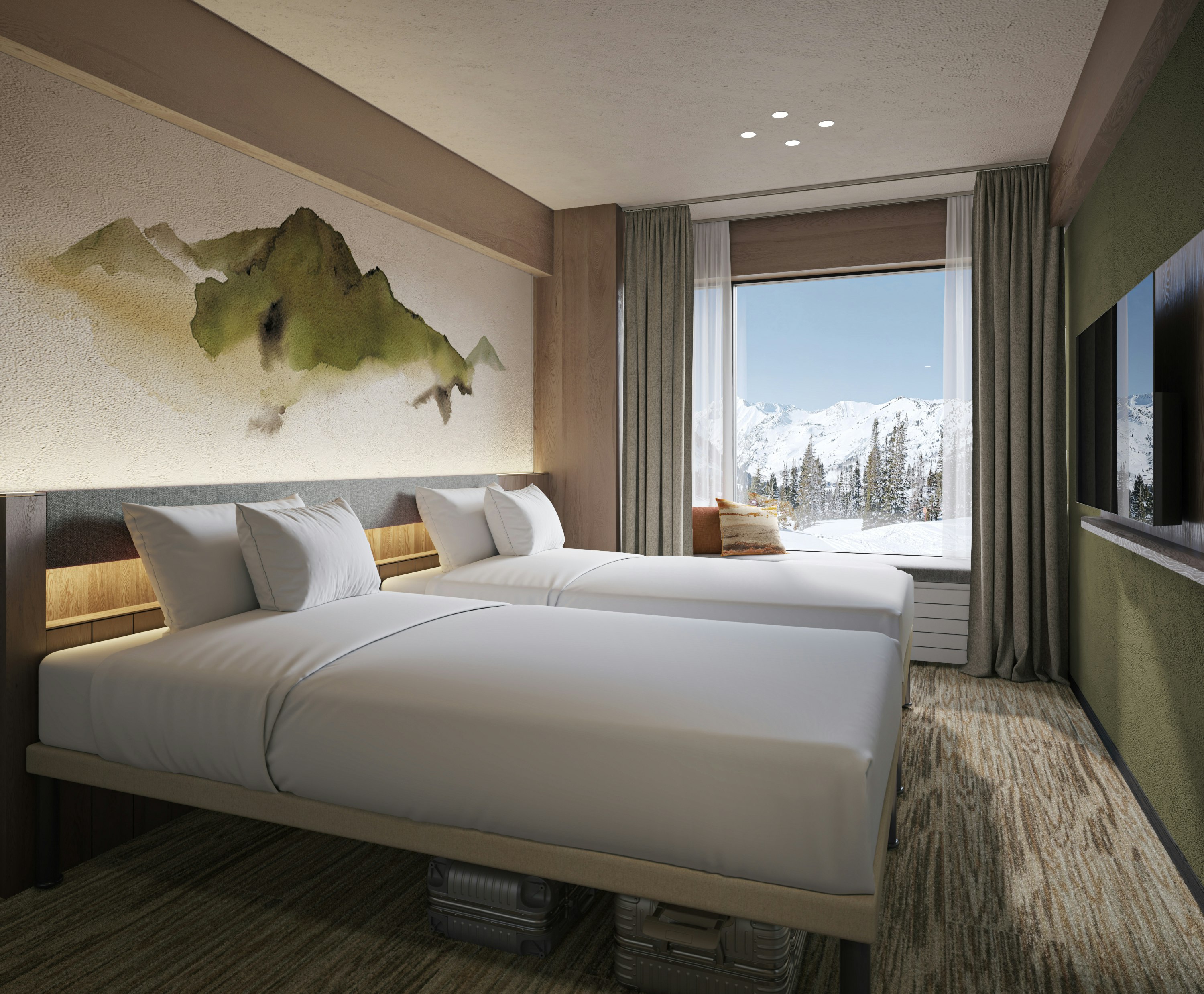 Twin Beds, Riverside, Building 4