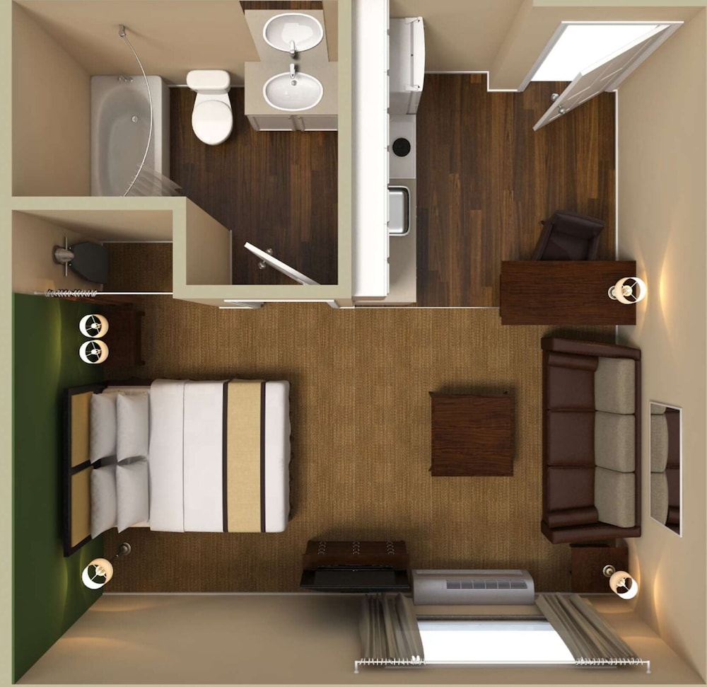 استوديو ديلوكس بسرير كوين مع أريكة، Extended Stay America Select Suites Atlanta Buckhead 5/6