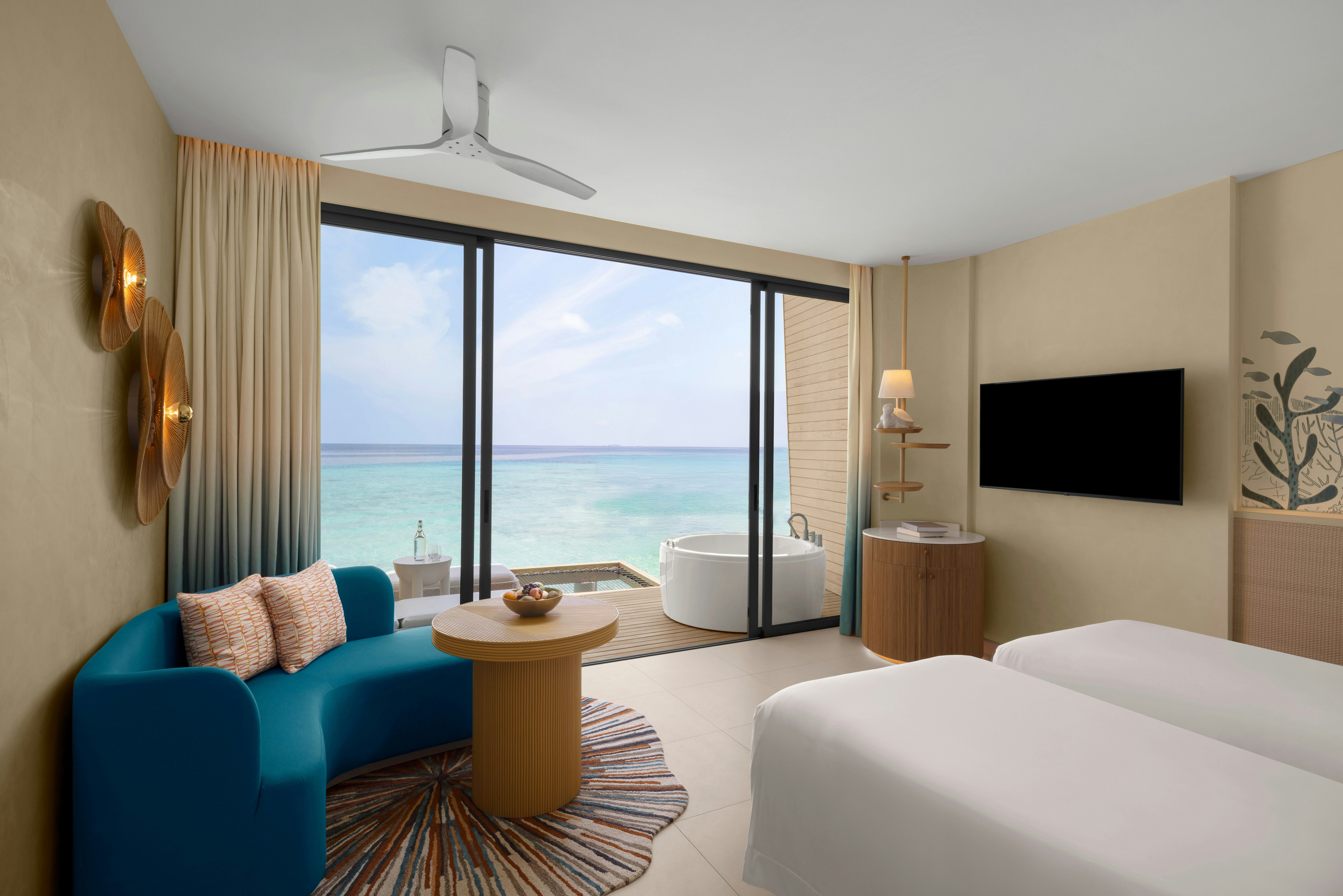 Hollywood, Overwater, Villa, Twin Beds, Hot Tub
