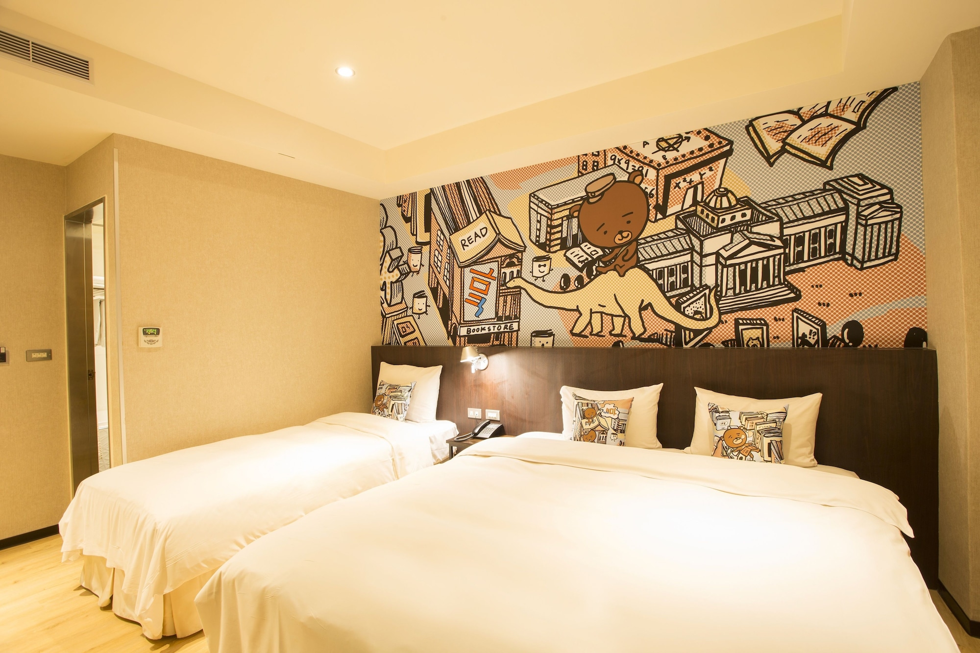 Comfort, Triple, 1 Double and 1 Single Bed, No Window، Just Live Inn Taipei Station 4/8