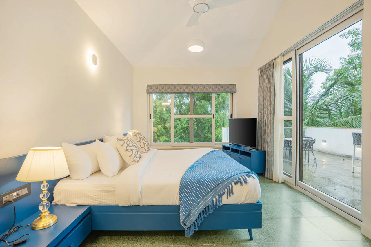 Room at ELIVAAS Casa Del Mar 4BHK Villa with Pool, Bars, TV Lounge, Gazebo & Terraces, Goa, ANJUNA - GOA